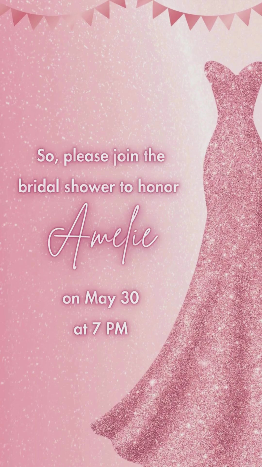 Rose Gold Bridal Shower - Bridal Shower Party Invite | Canva Template | Instant Download