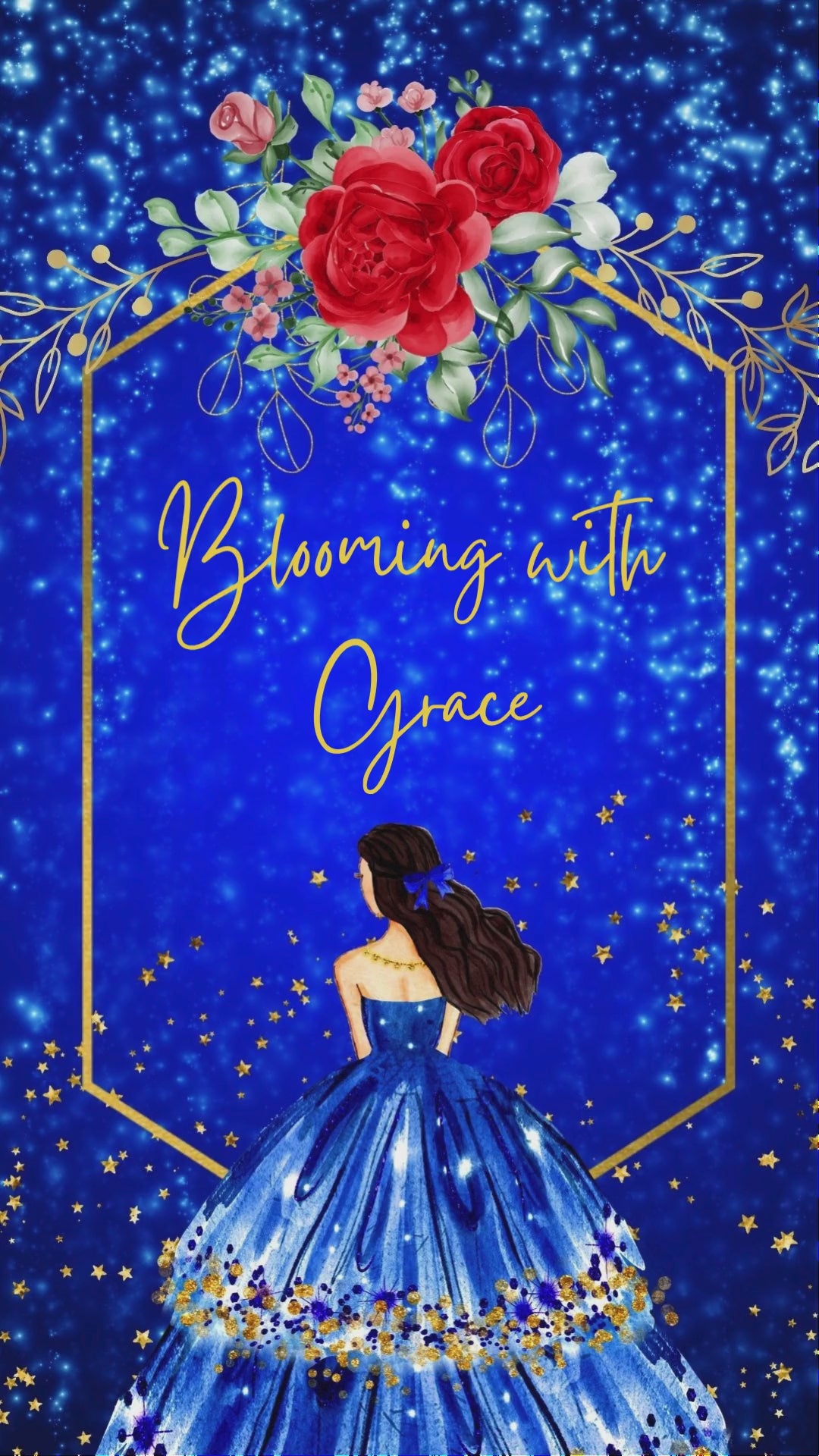 Blue & Gold Quinceañera Video Invitation - urnotinvitedQuinceañera invitationurnotinvitedurnotinvitedVideo OnlyBlue & Gold Quinceañera Video Invitation