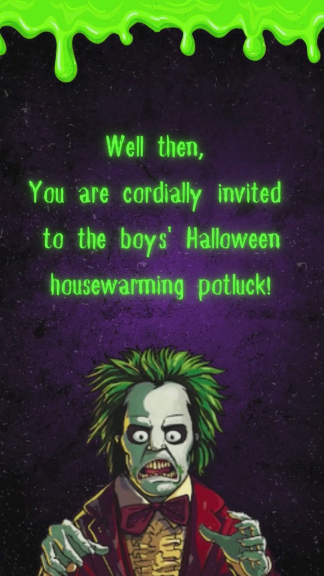 Beetlejuice Theme Animated Video Invitation | Canva Template | Instant Download