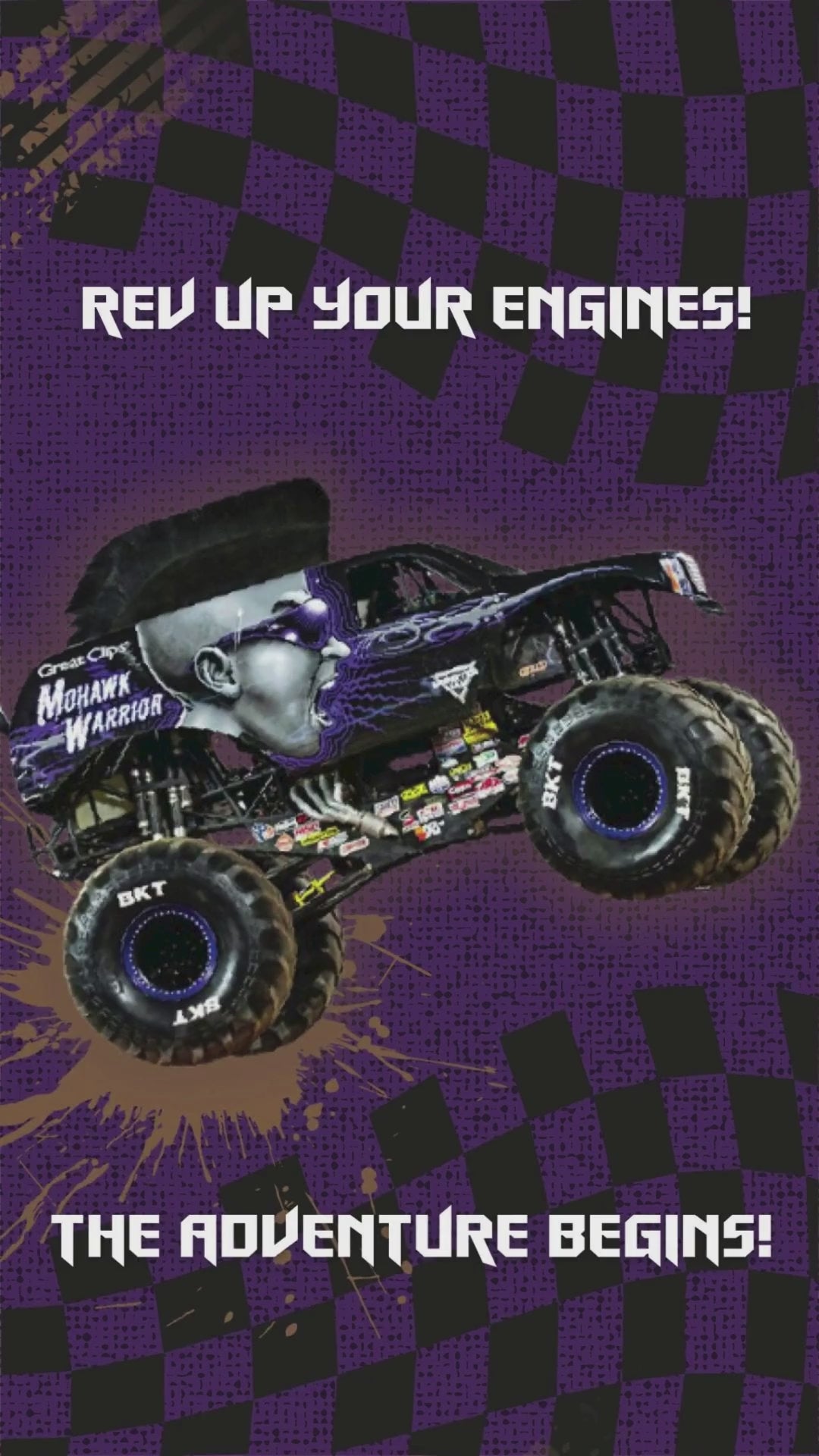 Monster Truck animated birthday video invitation template for kids party