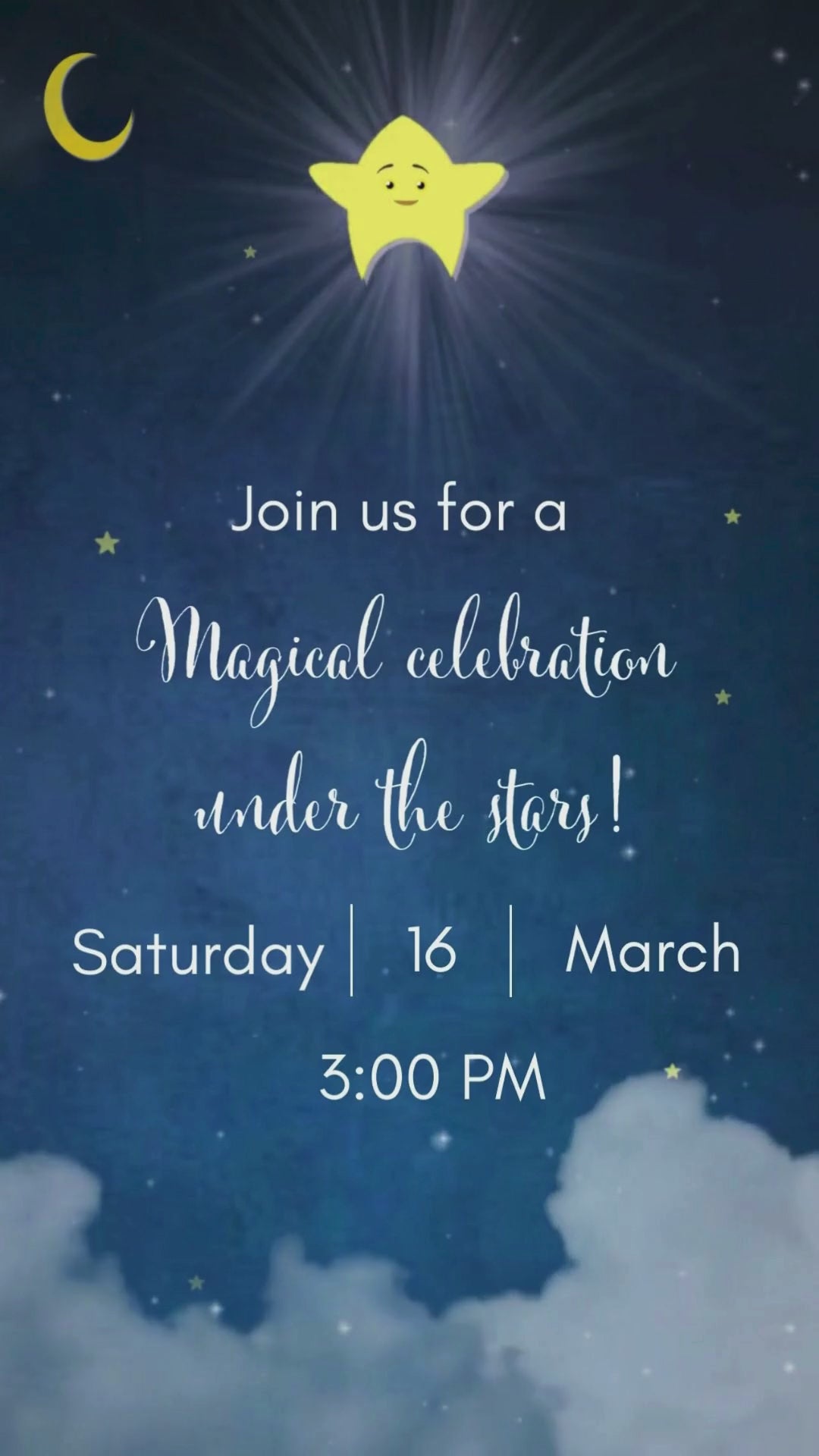 Twinkle Twinkle Little Star Birthday Animated Video Invitation | Canva Template | Instant Download