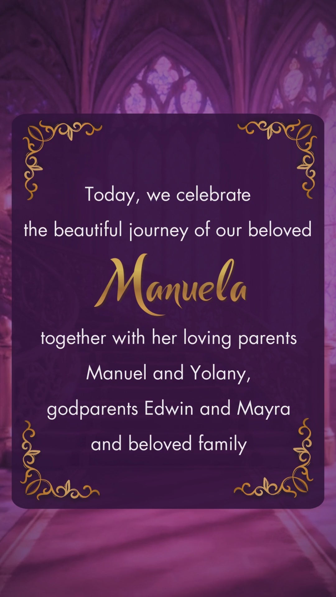 Invitación en vídeo de cumpleaños con purpurina rosa intenso - Invitación digital a fiesta temática con purpurina rosa intenso