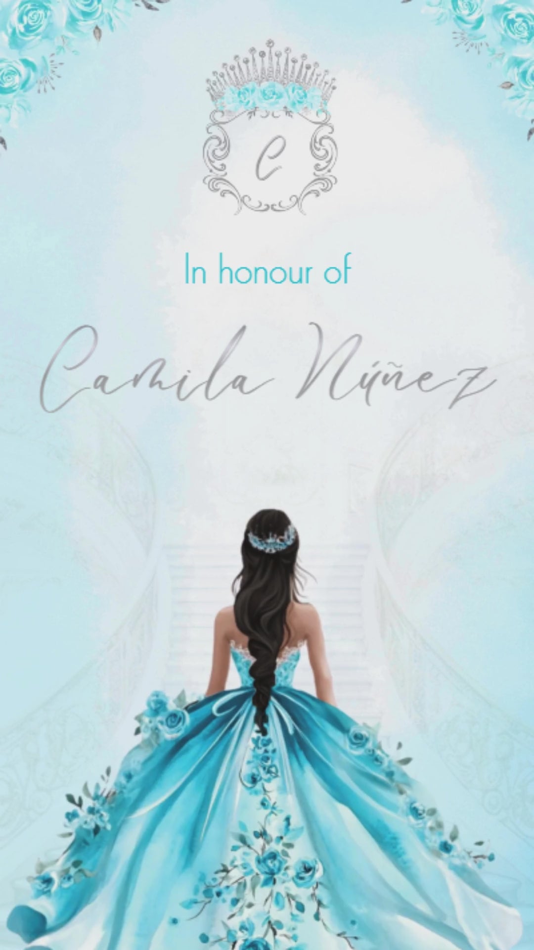 Cinderella Quinceañera Video Invitation -  cinderella quinceañera invite, quinceañera video invitation, princess quinceañera theme, digital quinceañera invite, animated quinceañera invitation, custom quinceañera video