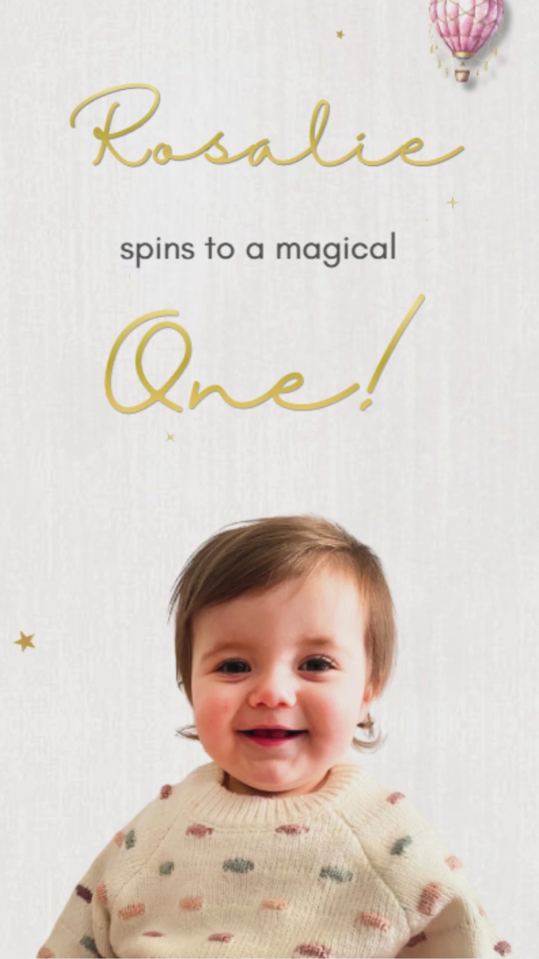 Pink Carousel Birthday Animated Video Invitation | Canva Template | Instant Download