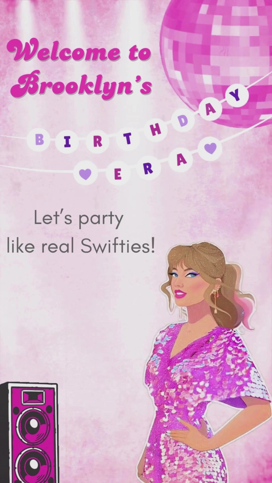 Pop Star Singer Birthday Invitation Video Invitation - Pop Star Girl Singer Birthday Invite