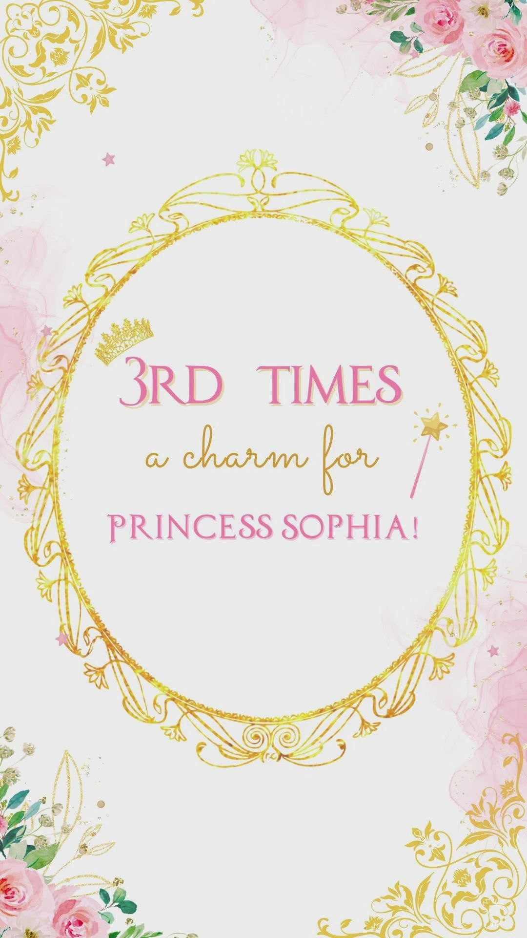 Third Times A Charm Birthday Invitation