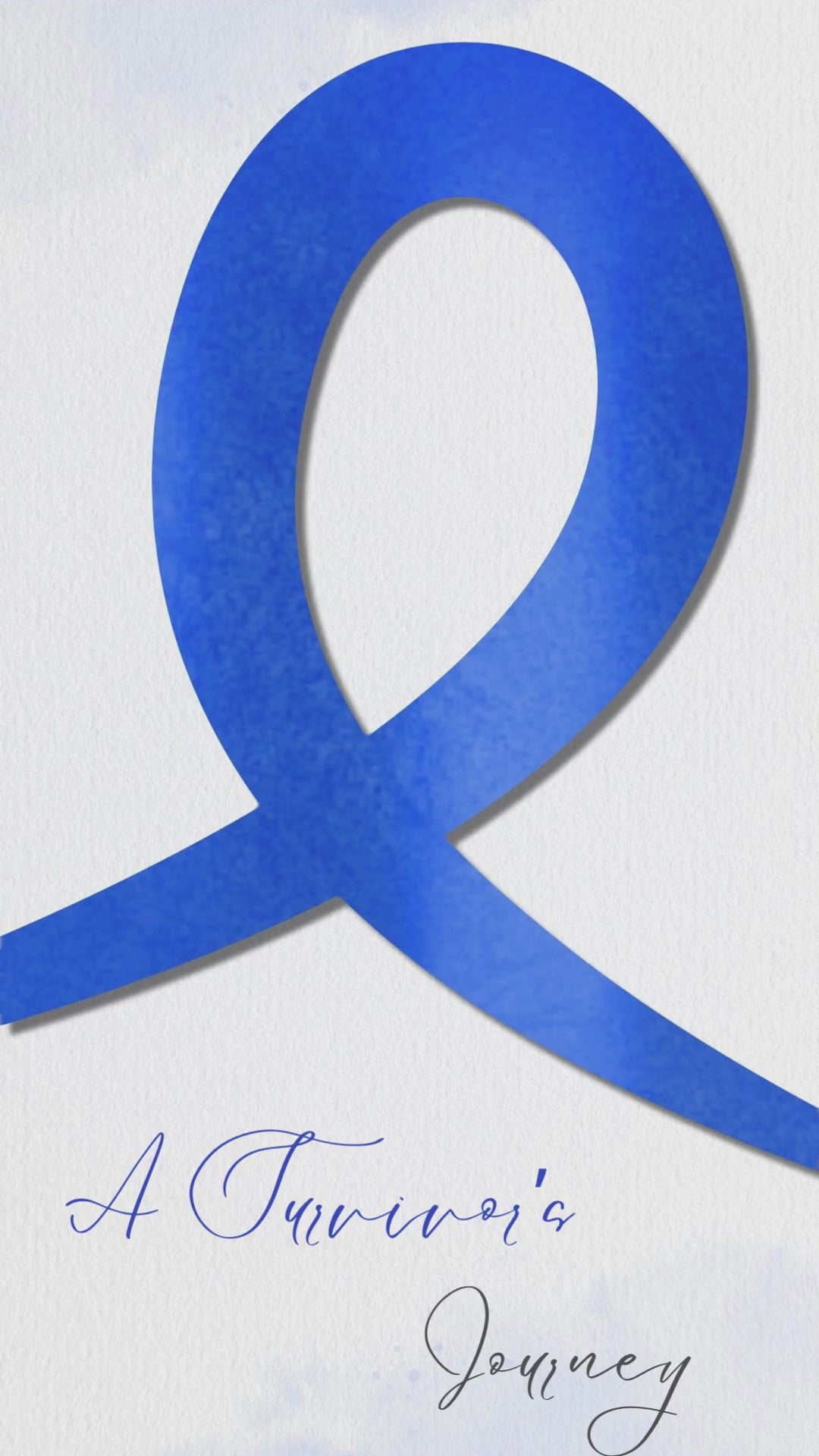 Survivor birthday video invitation for men displaying calm tones and milestone strength visuals for a cancer or recovery celebration