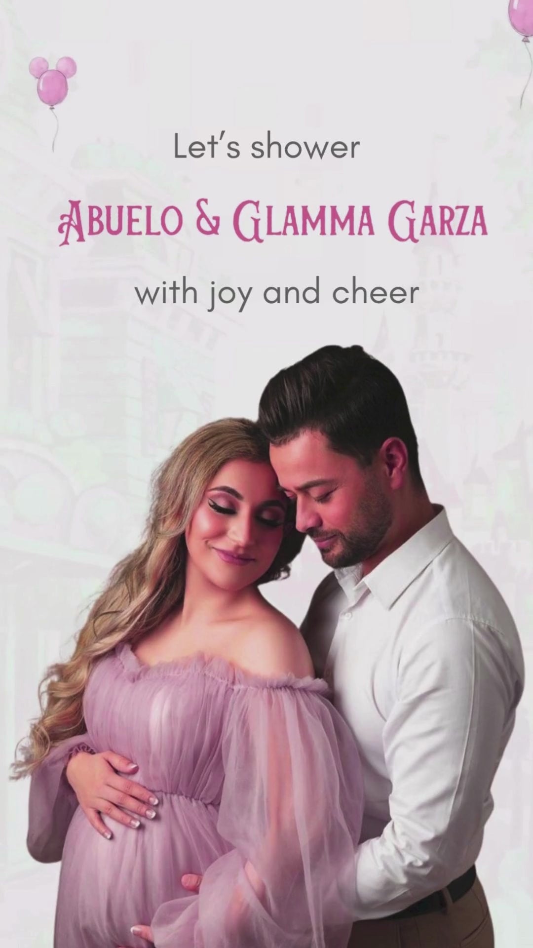 Little Kingdom Baby Shower Invitation pink - Magical Theme Baby Shower Digital Invite | Canva Template | Instant Download