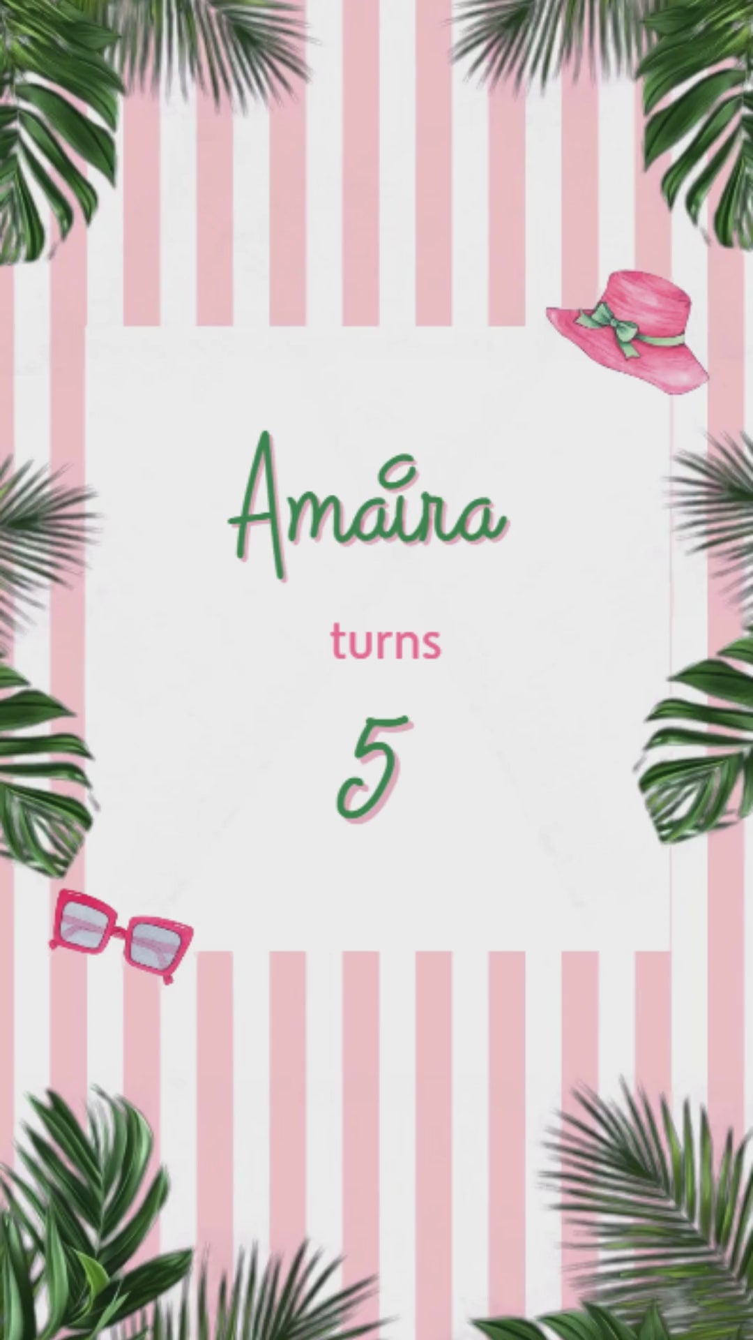 Beverly Hills Birthday Video Invitation - Beverly Hills Theme Birthday Party Invite | Canva Template | Digital Download