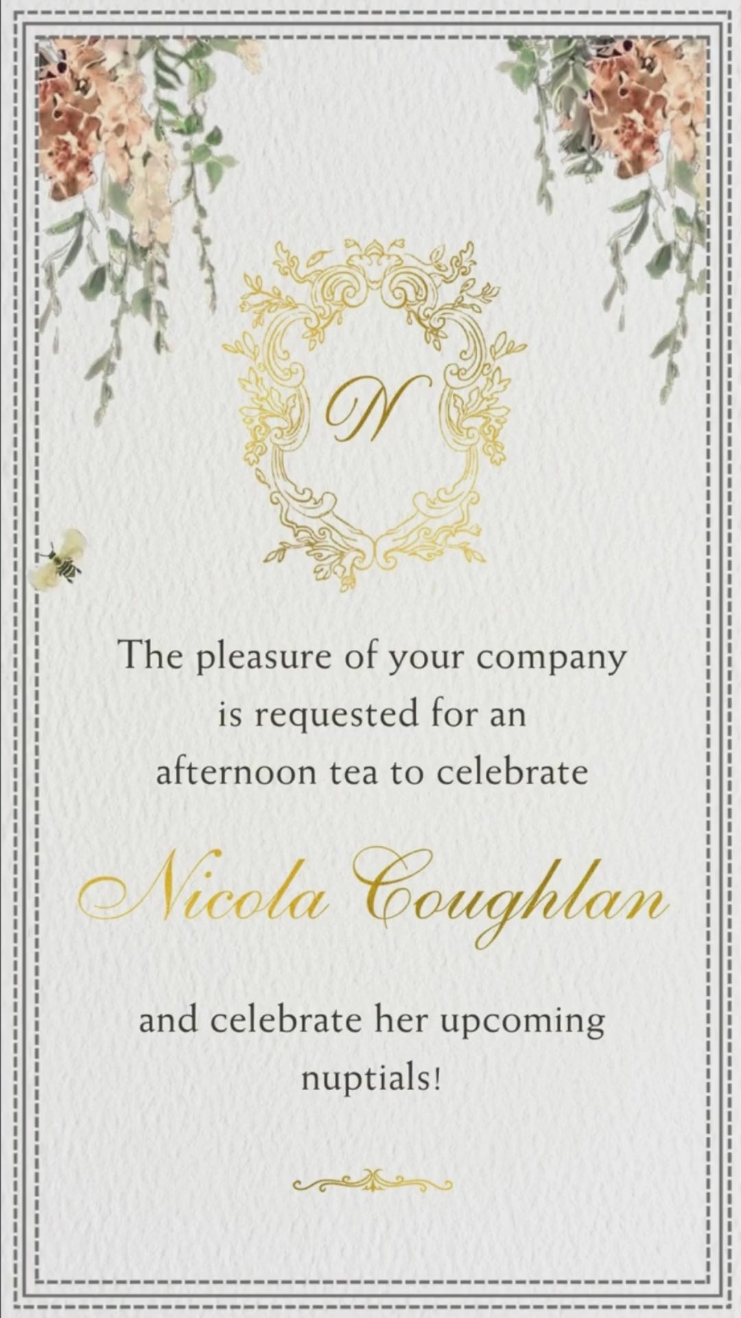 Bridgerton Bridal Shower Garden Party Invitation - Bridgerton-themed Bridal Shower Regency Romance Invite