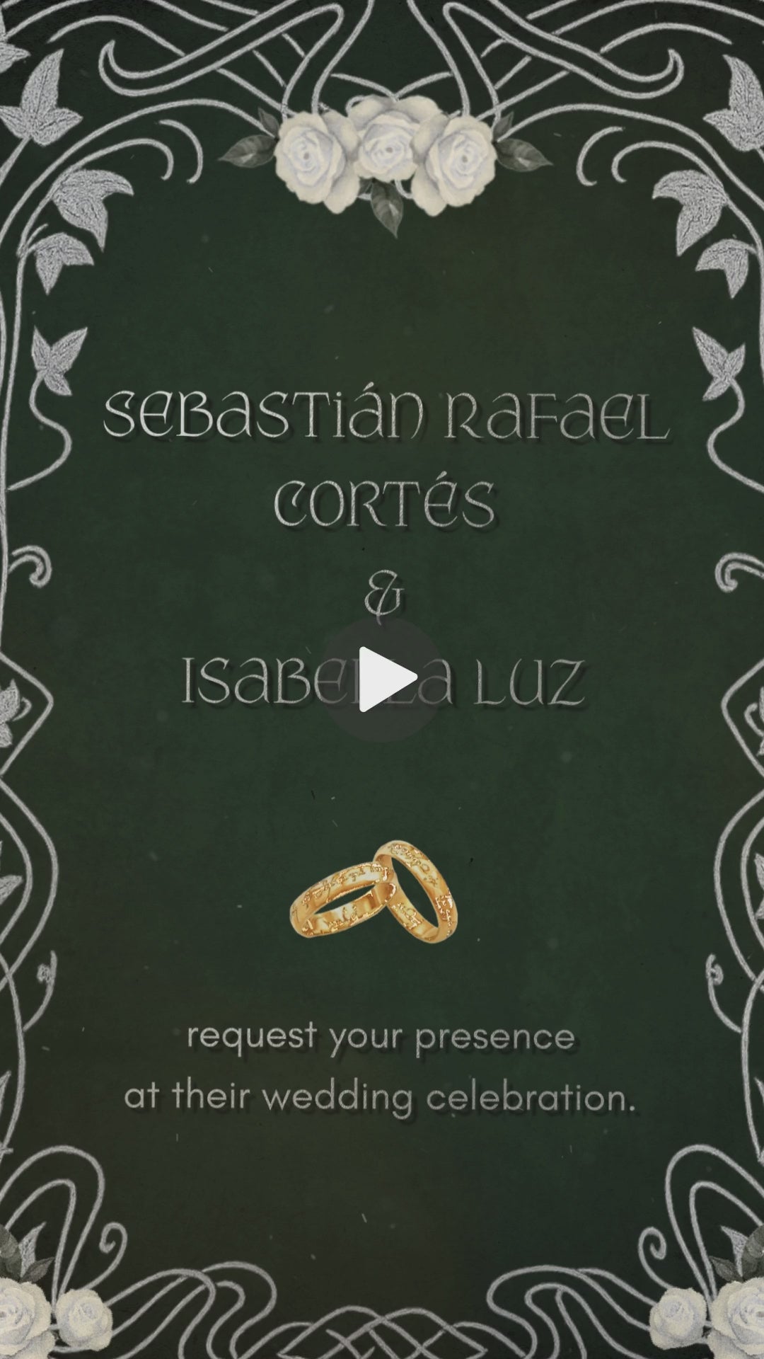 Lord of the Ring English Wedding Invitation - Lord of the Ring Spanish Wedding Digital Invite