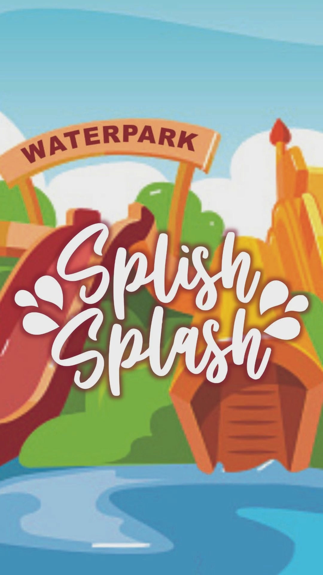 Waterpark Invite - Splish Splash Waterpark Birthday Party Invitation