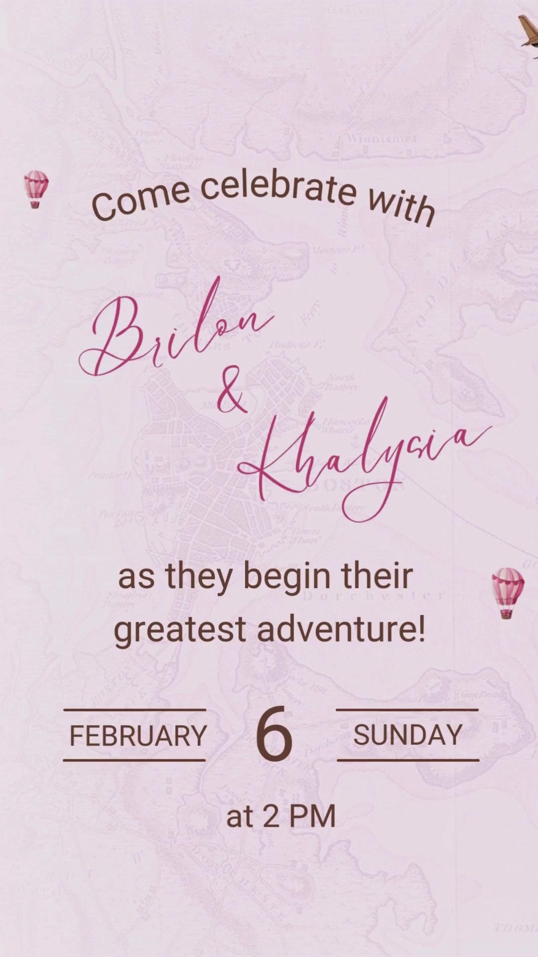 Travel-Inspired Baby Shower Pink & Brown Invitation - Travel Baby Shower Adventures themed Invite | Canva Template | Instant Download