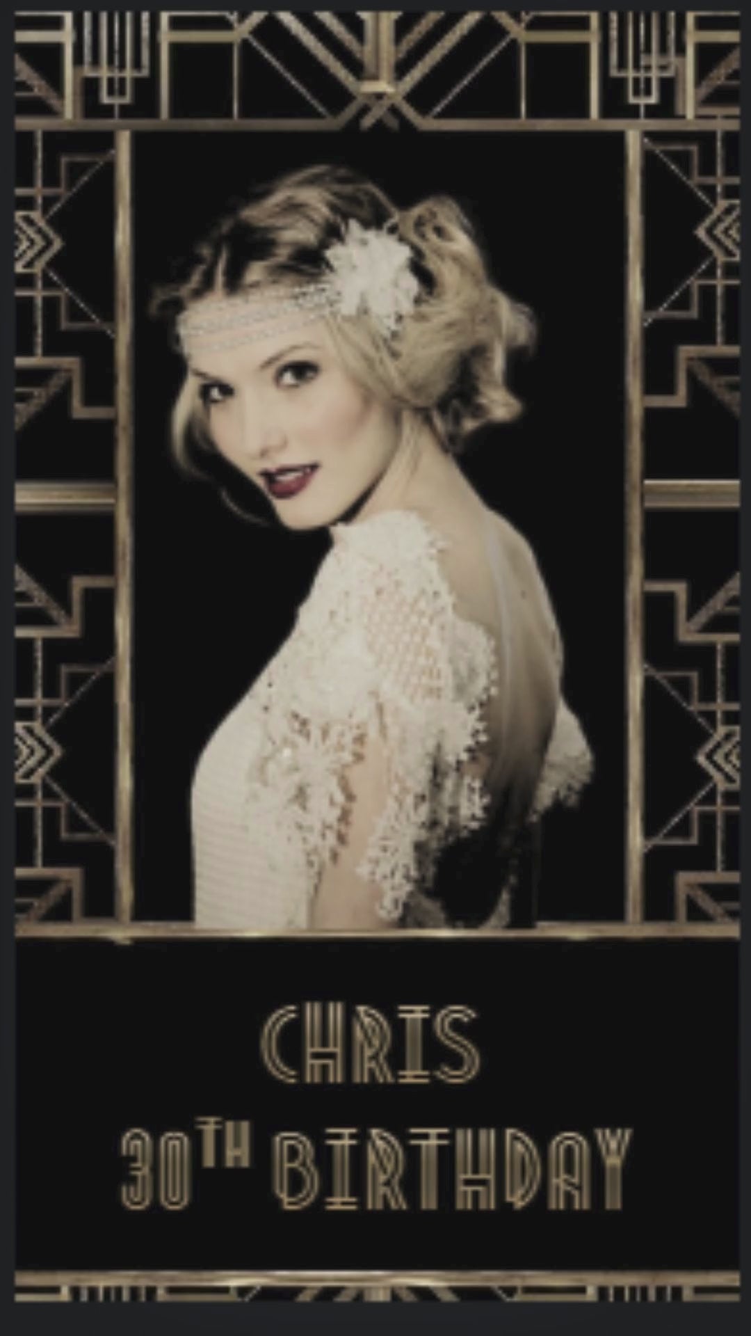 Great Gatsby Birthday Party Invitations - Roaring 20s Glamour-Themed Party Invite  | Canva Template | Instant Download