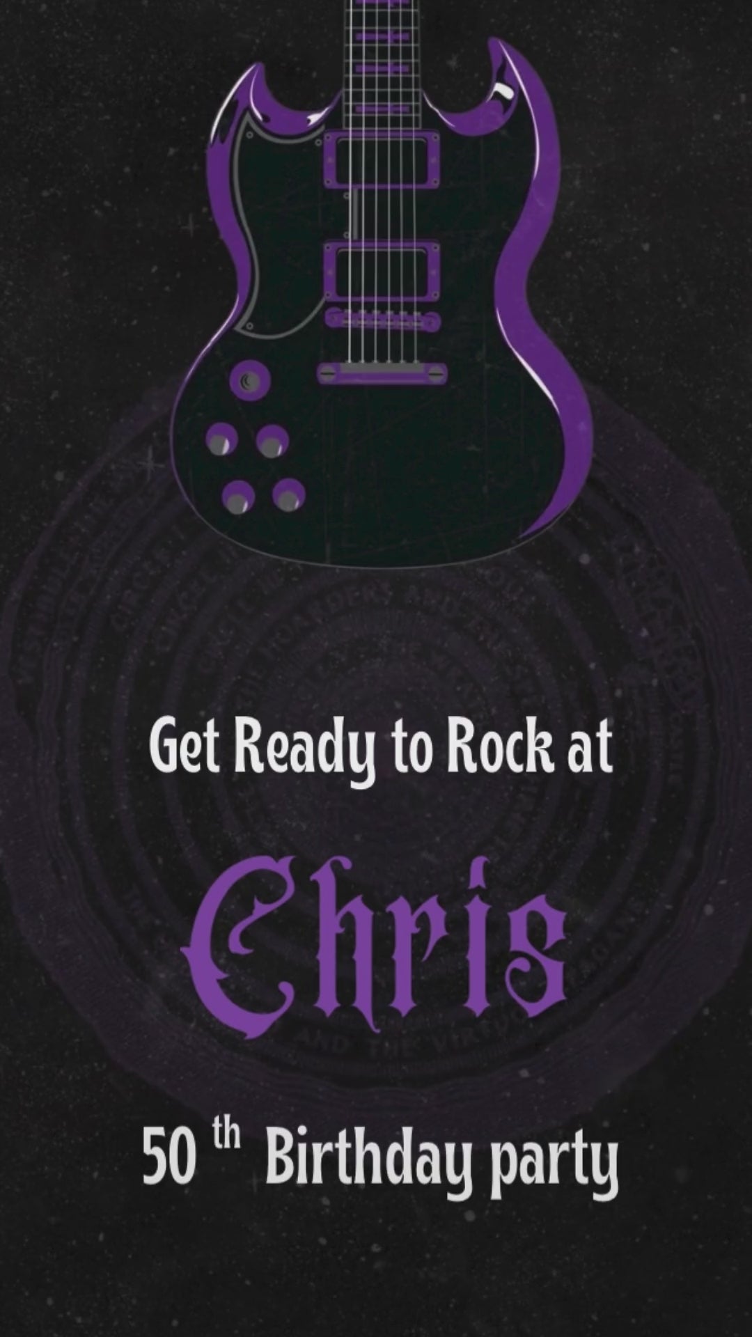 Rock Music Birthday Video Invitation - Rock Music Lover Heavy Metal Birthday Invite | Canva Template | Instant Download