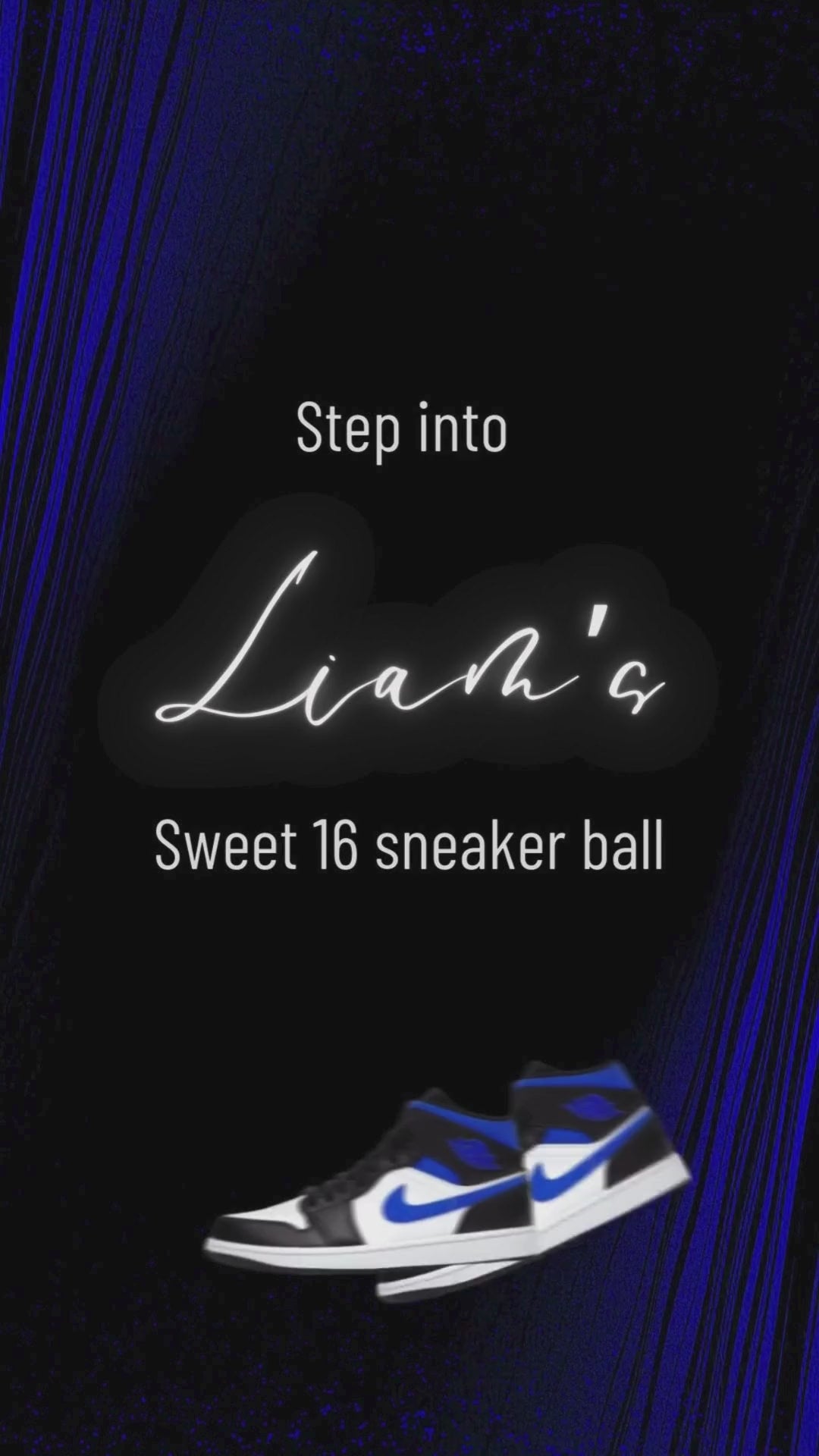 Blue Sneaker Birthday Invitation | Animated Canva Video Template | Instant Download