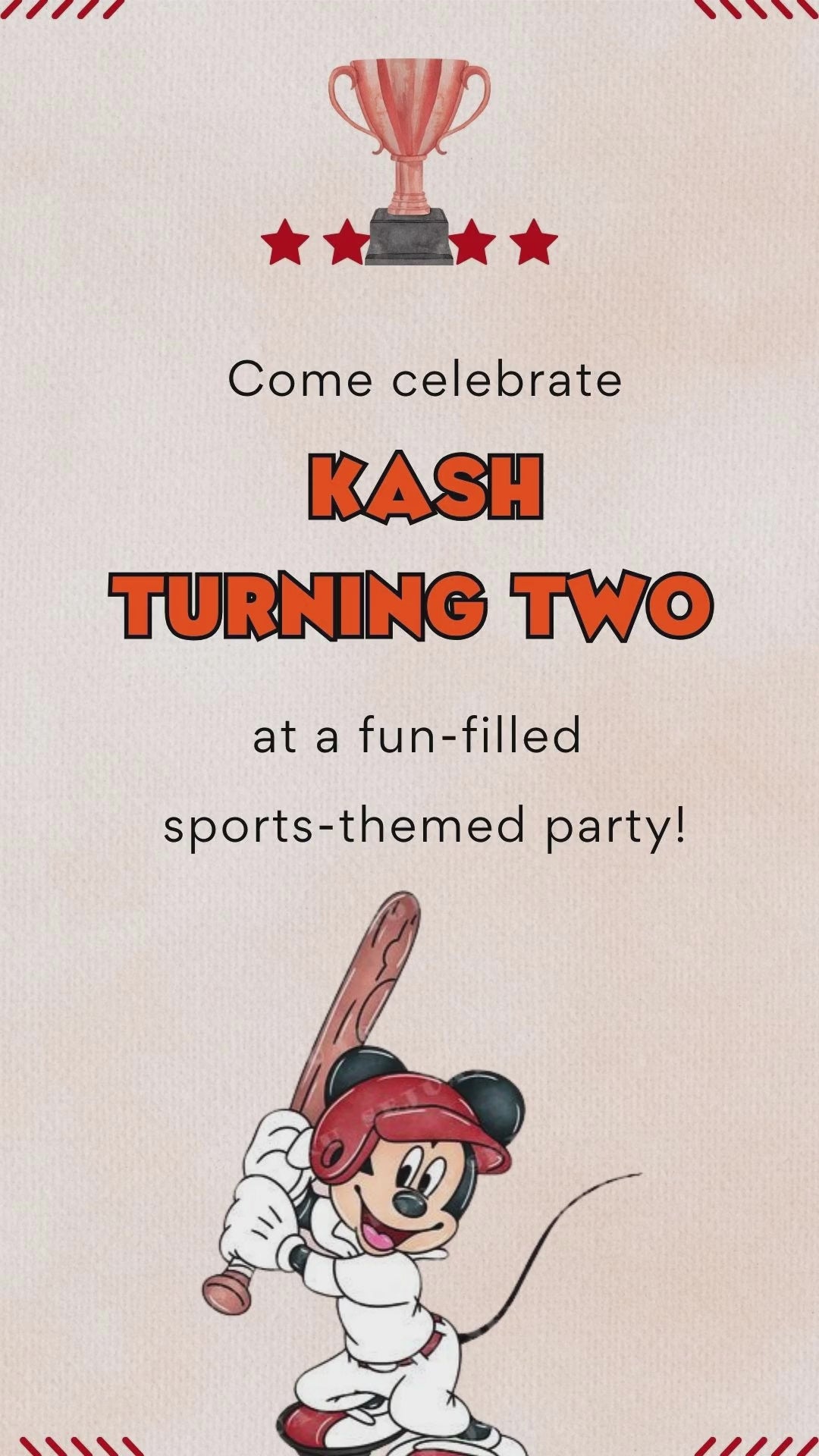Mickey Mouse Sports Video Invitation | Mickey Birthday Sports All-Star Digital Invite (Canva) | Instant Download