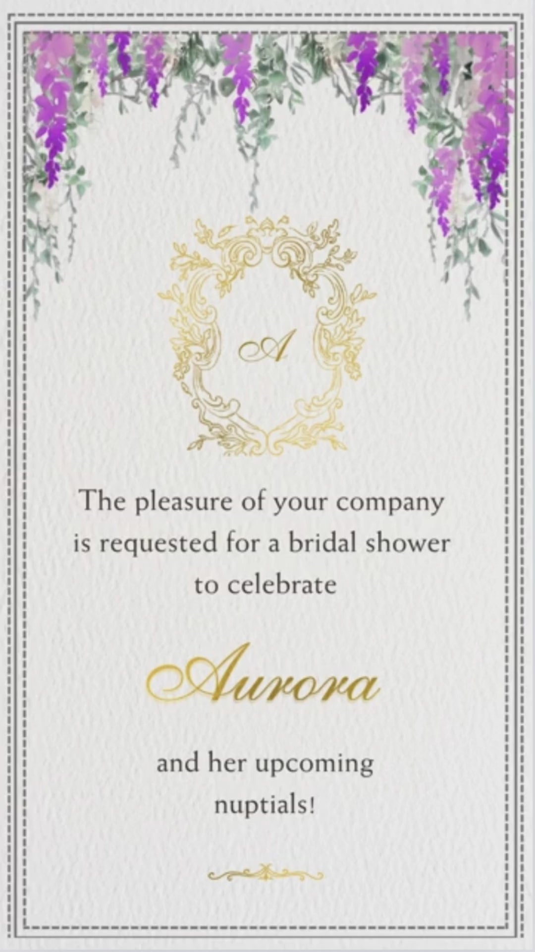 Bridgerton-Inspired Purple Bridal Shower Invitation | Elegant Regency Theme Digital Invite