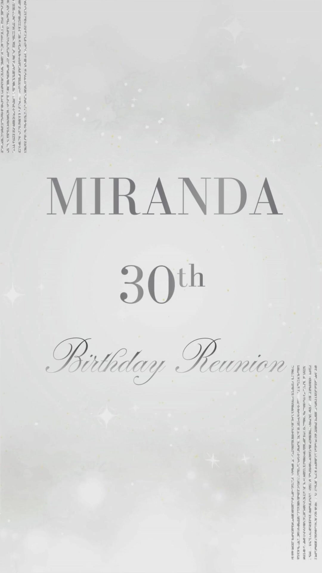 All White Birthday Animated Video Invitation | Canva Template | Instant Download