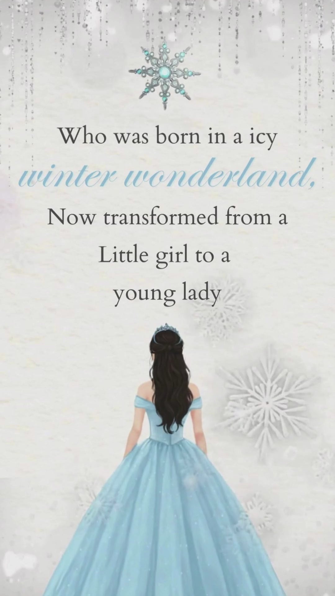 Blue Snowflake Quinceañera, Snowflake Quinceañera Invite, Blue Quinceañera Invitation, Winter Quinceañera Invite, Snowflake Theme Quinceañera