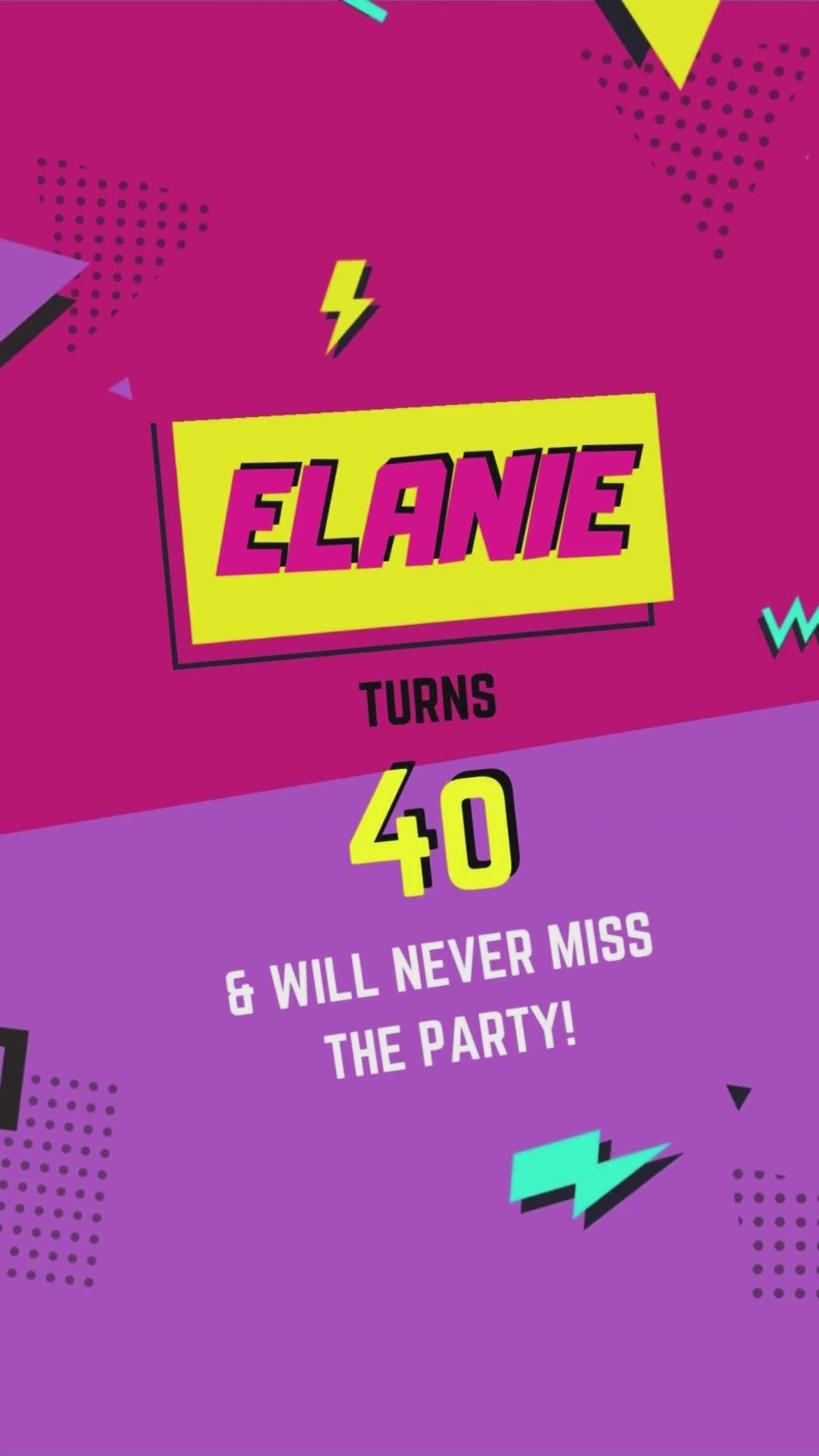 Retro nostalgia birthday invite animated video invitation with vintage colors and disco design
