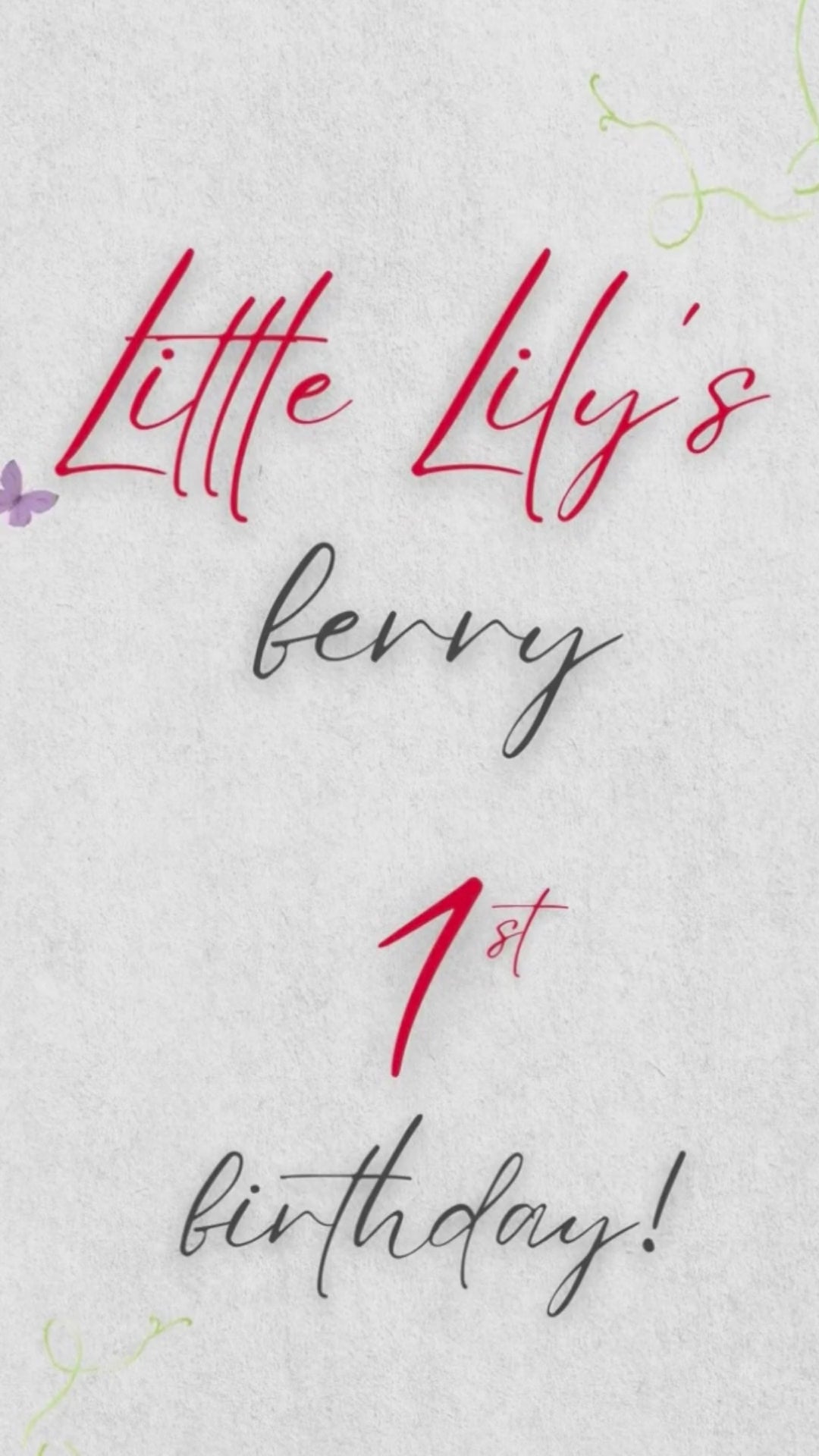 Berry Theme Birthday Invitation | Animated Canva Video Template | Instant Download