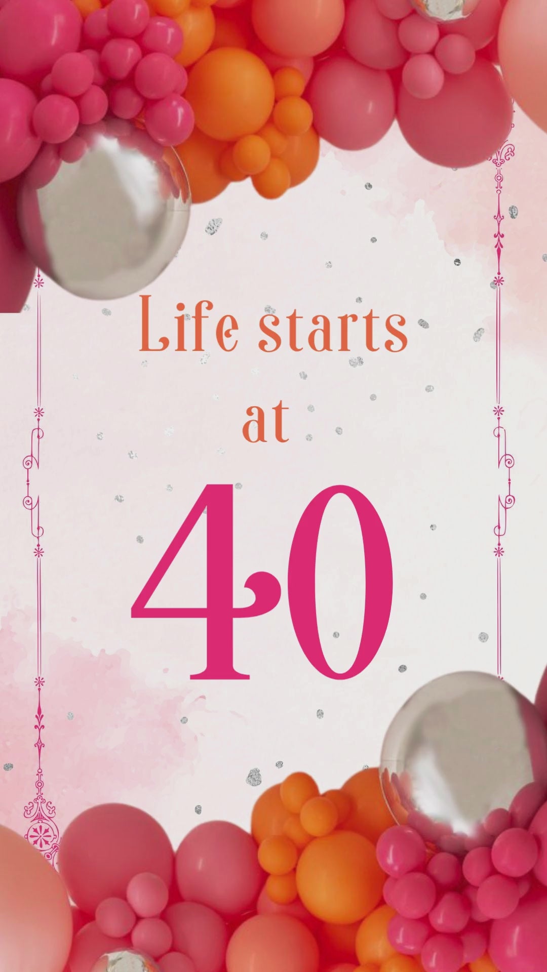 40th Birthday Party Video Invitation – Forty and Fabulous Animated Invite | Canva Template | Instant Download
