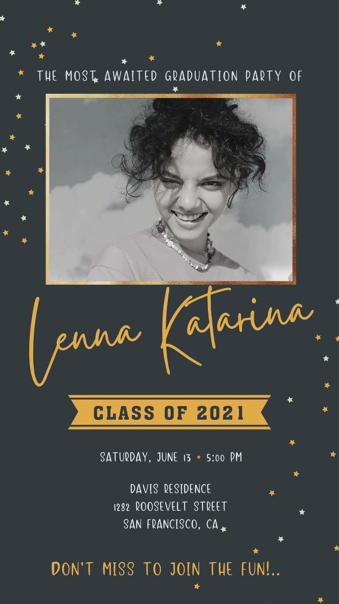 Graduation Class of 2025 Party Invitation - Graduation Announcement Video Invite