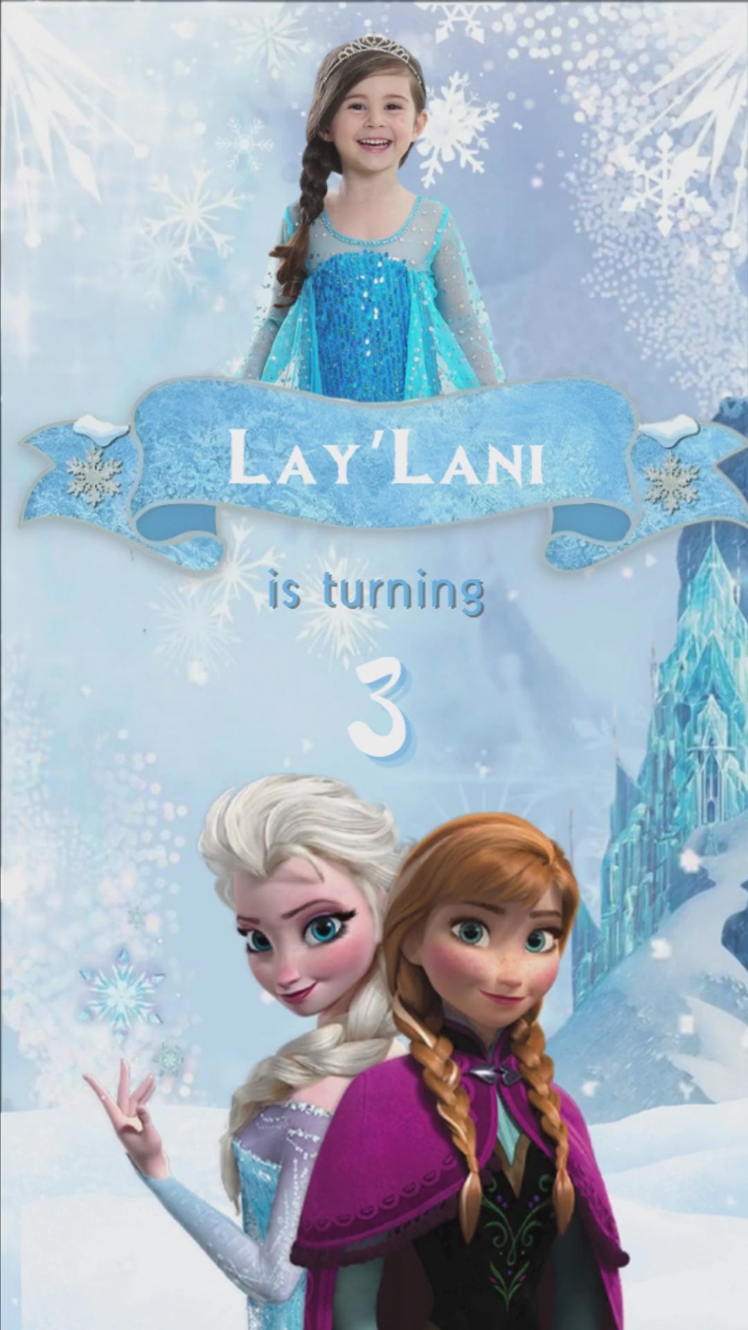Frozen Birthday Animated Video Invitation | Canva Template | Instant Download