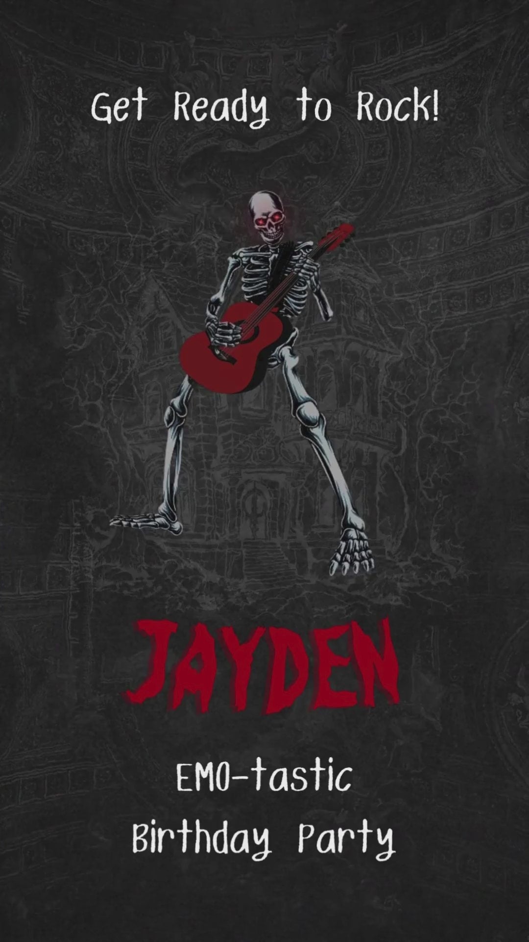 EMO Music Birthday Invitation -  EMO Music Party Video Invitation  | Canva Template | Instant Download