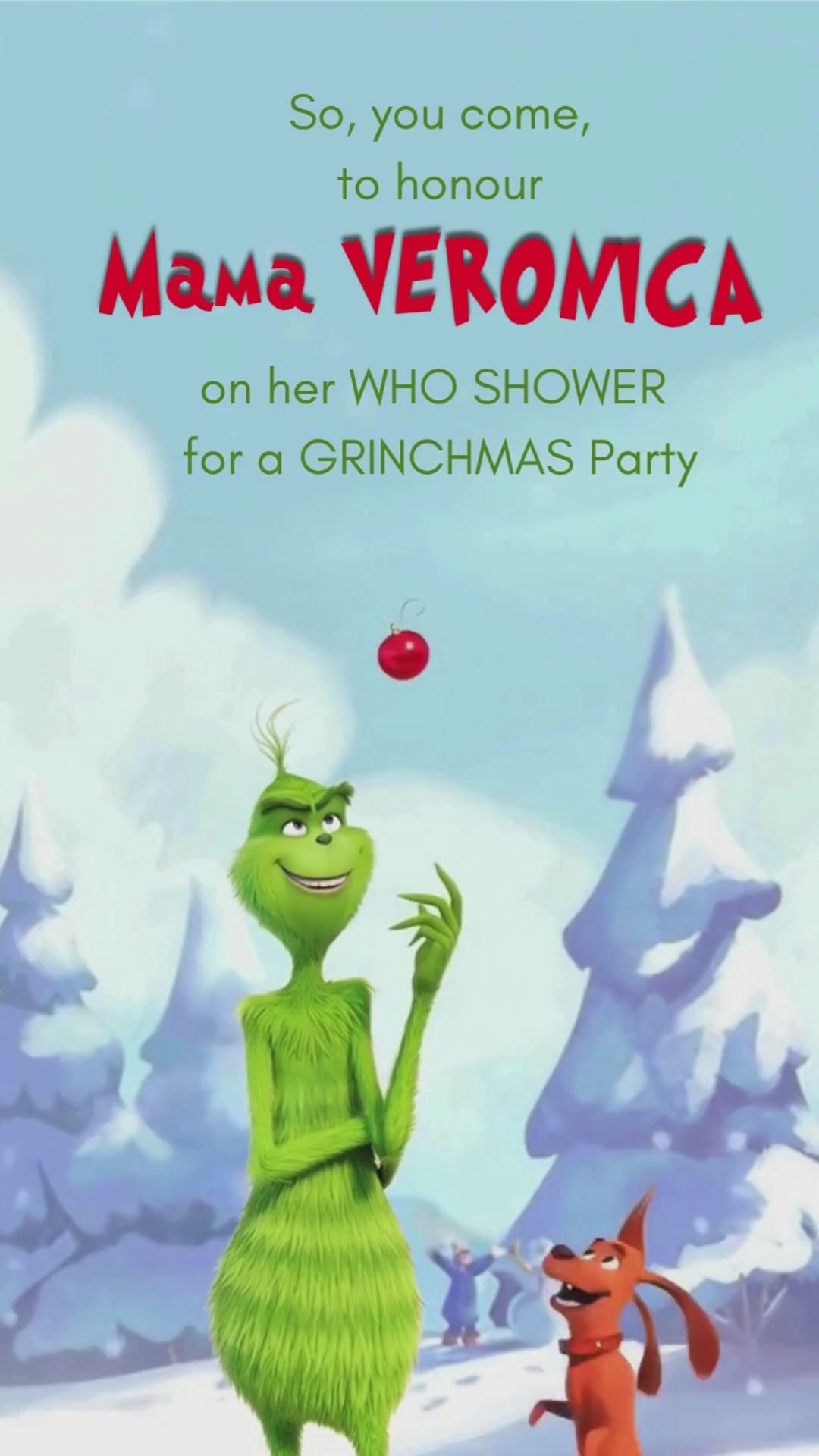Grinchmas Baby Shower Animated Video Invitation | Canva Template | Instant Download