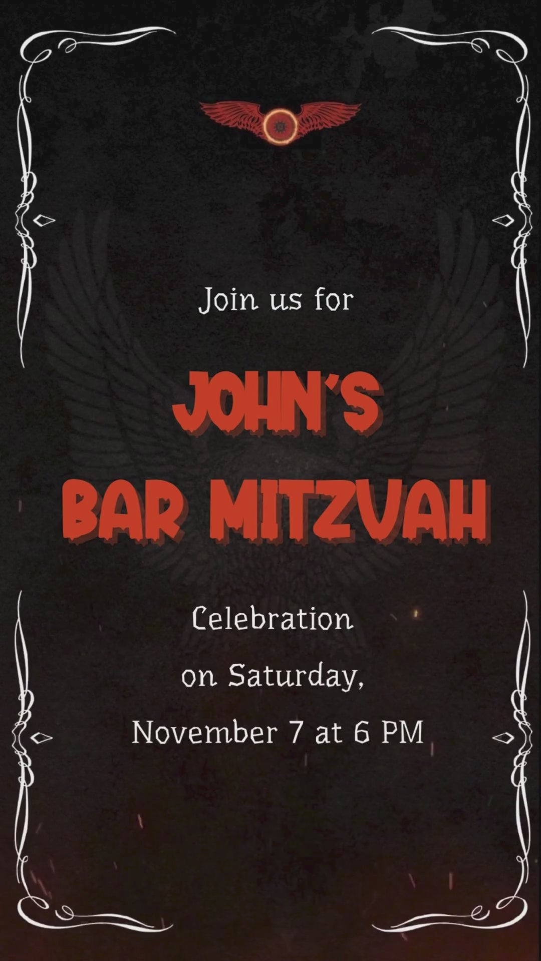 Motorbike Bar Mitzvah Video Animated Video Invitation | Canva Template | Instant Download (Copy)