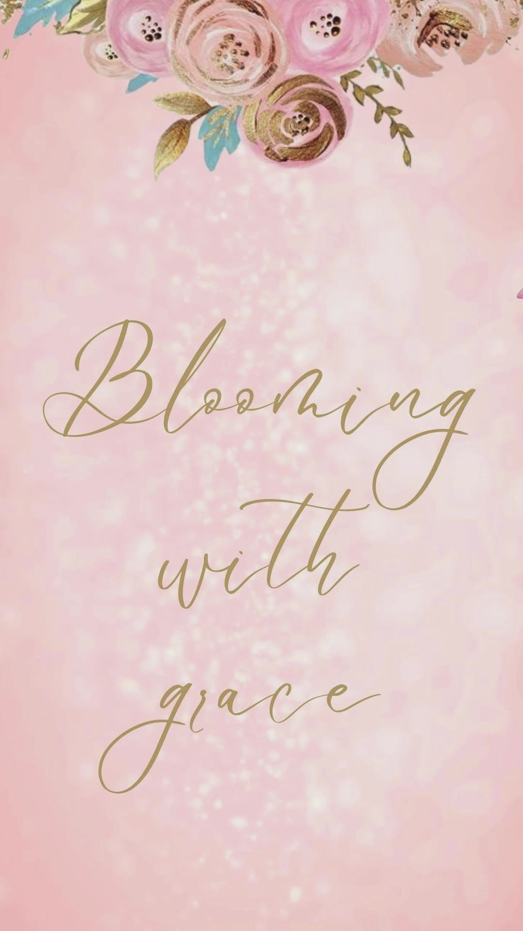 Quinceanera Video Invitation -  Blush Pink Flowers & Butterfly Quinceanera Theme Invite