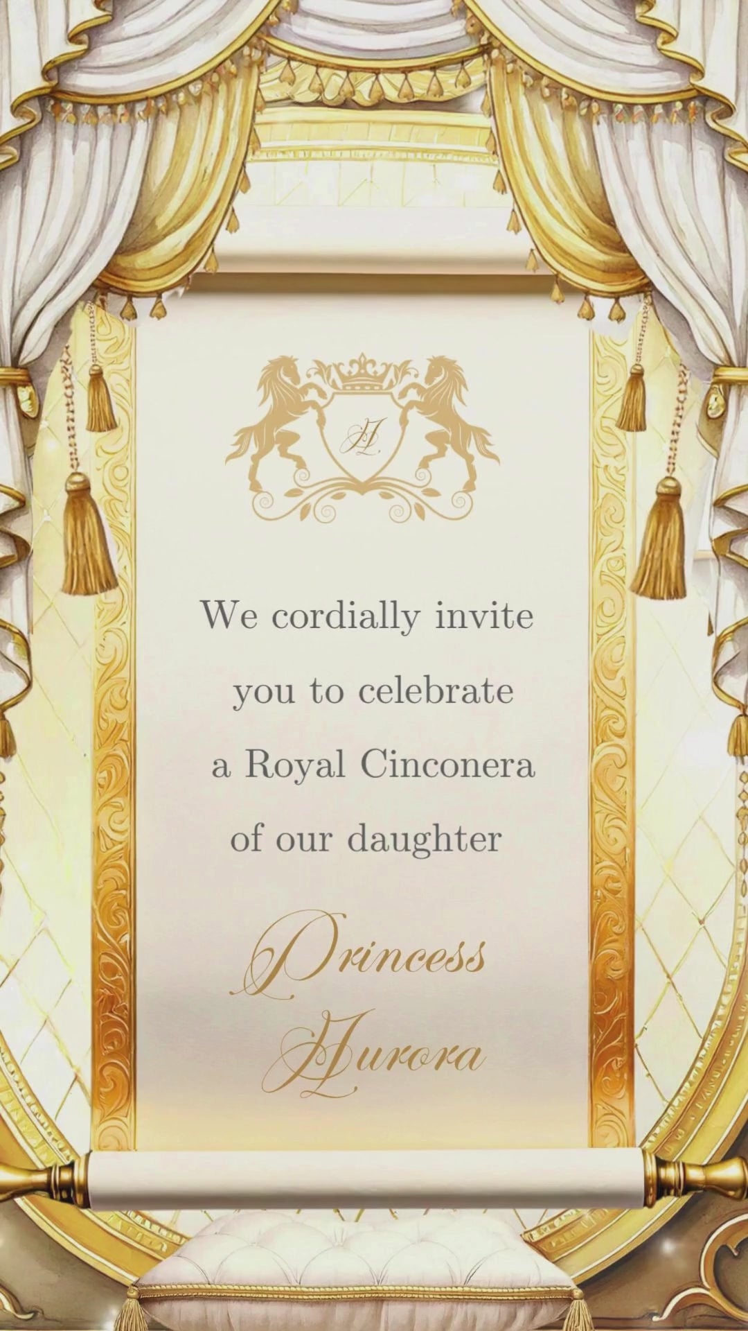 Royal Cincoañera Animated Video Invitation | Canva Template | Instant Download