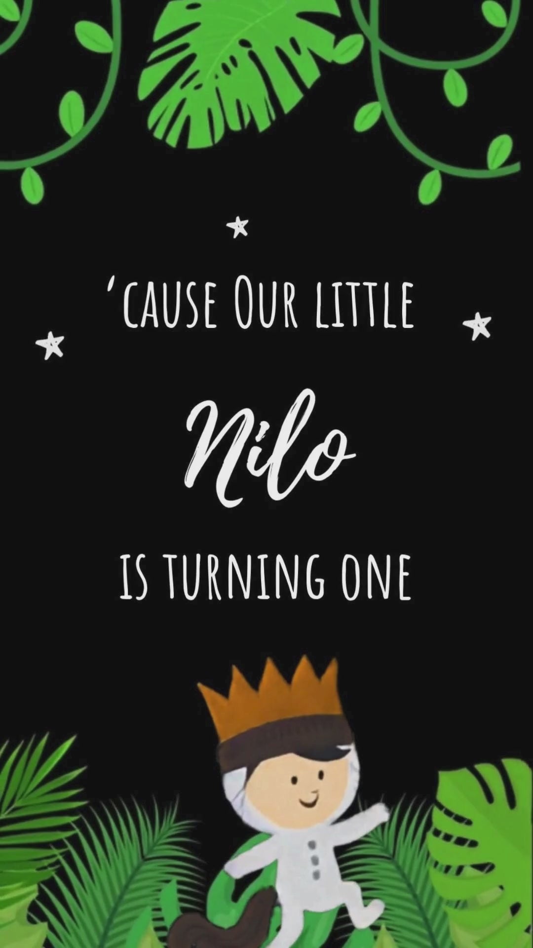 Where the Wild Things Are First Birthday Invitation -  Wild One video invite