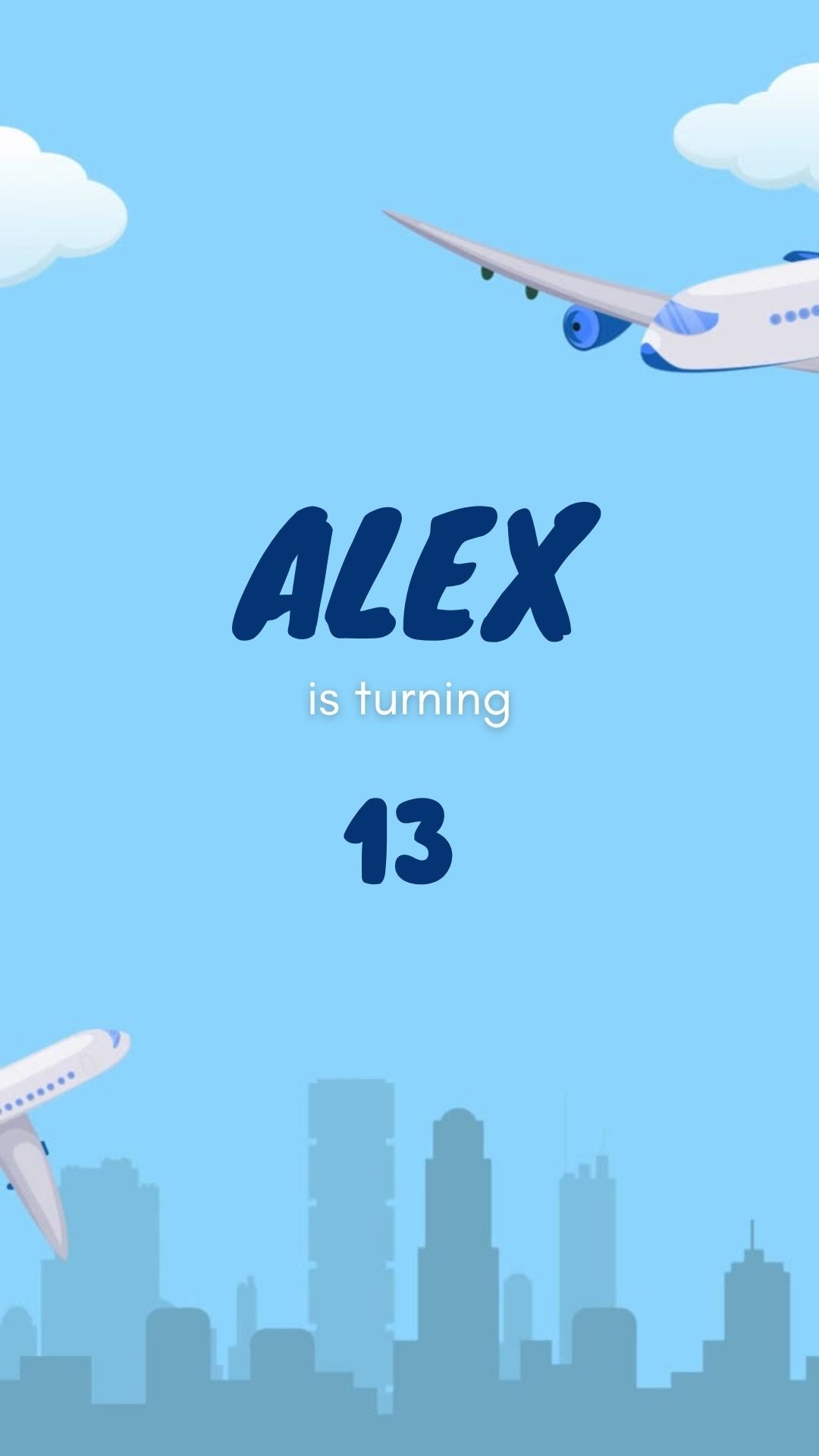 Teen Airplane Birthday Invitation – Travel Theme Party Digital Invite - Airplane party invitation | Canva Template | Instant Download