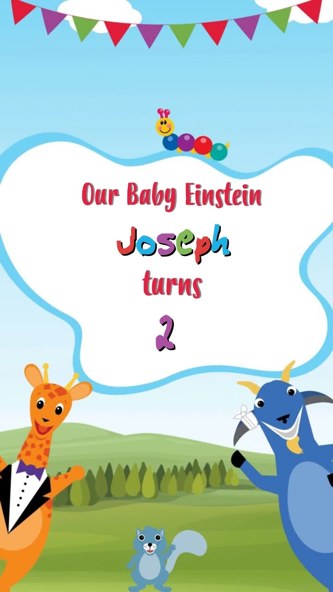 Invitación en vídeo del cumpleaños de Baby Einstein - Invitación digital del tema Baby Einstein
