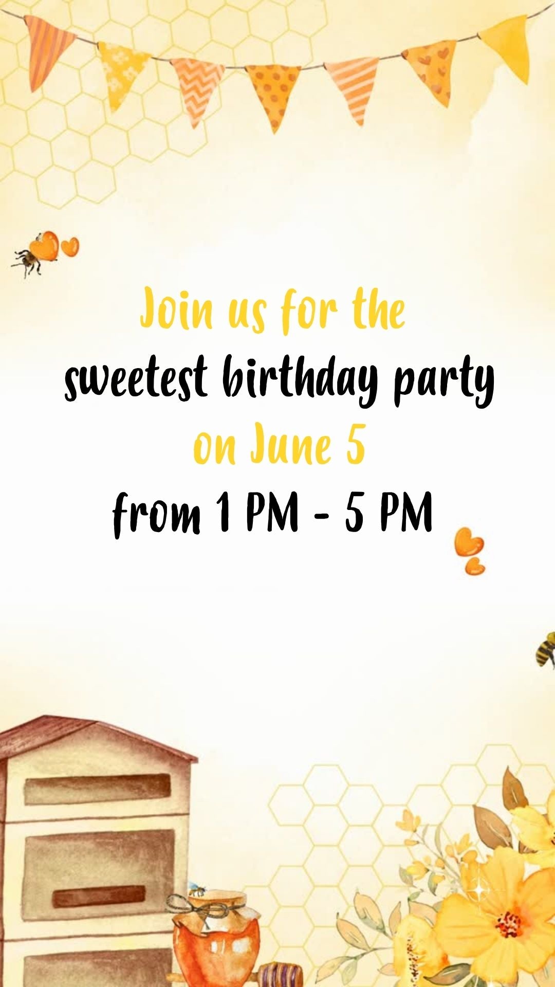Invitación en vídeo de cumpleaños de abejas - Invitación a fiesta de cumpleaños temática de abejas