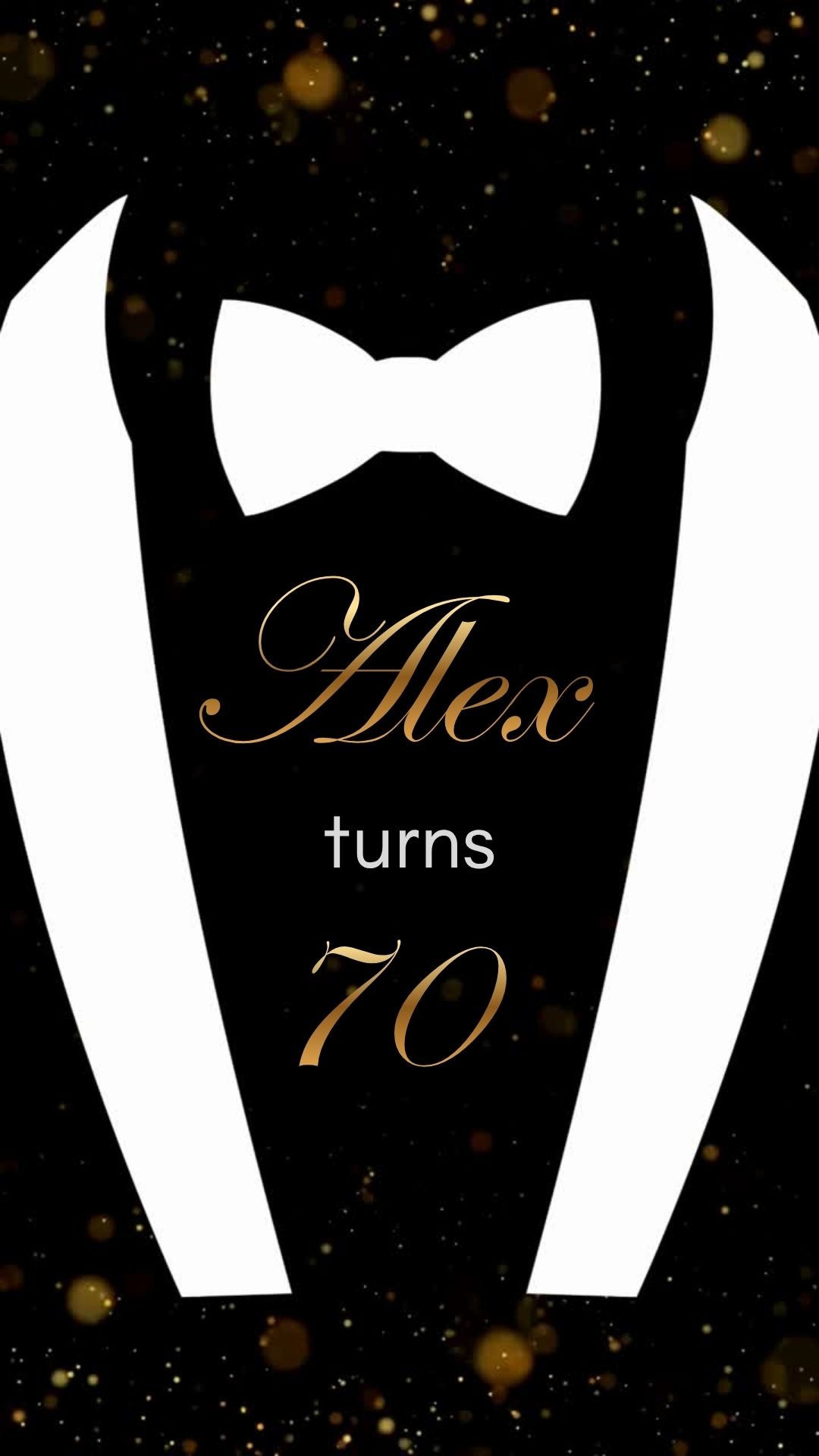 Men Black and Gold Birthday Video Invitation – Luxury Adult Party Animated Digital Invite | canva template | instant download