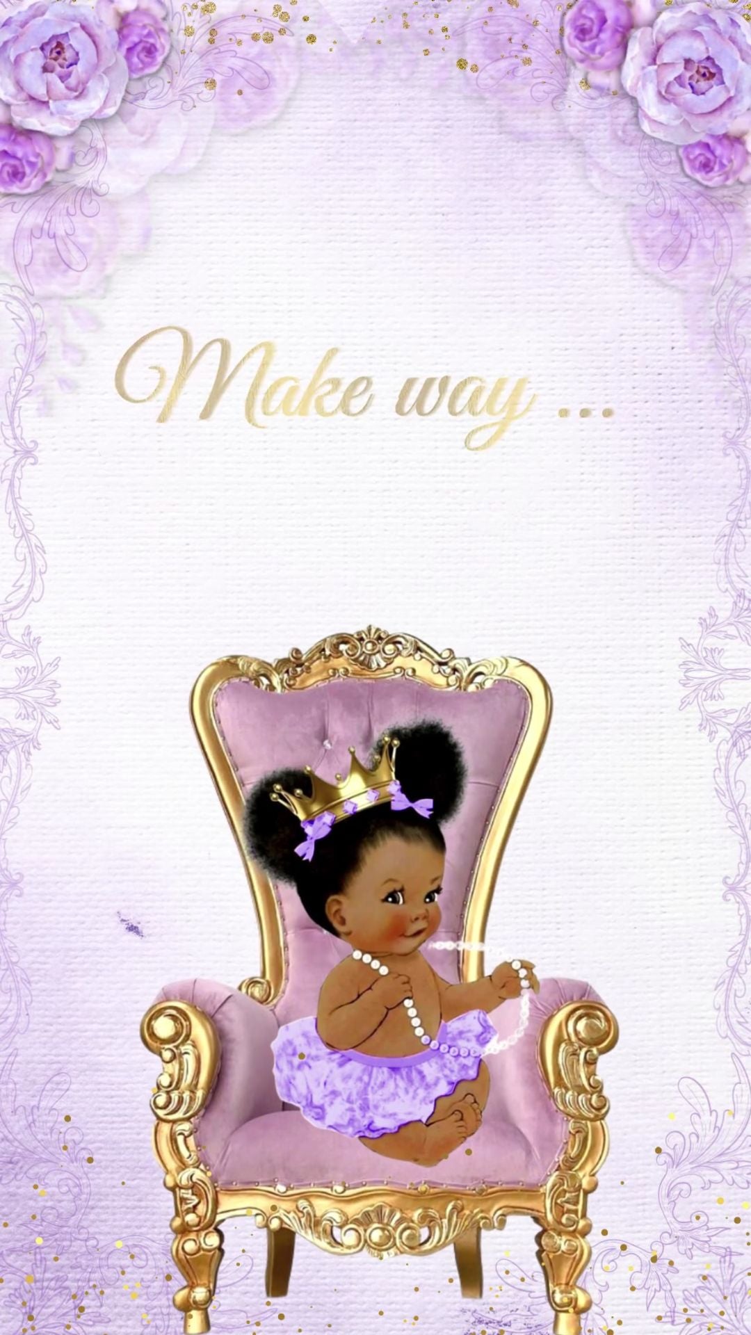 A Little Princess Purple Baby Shower Invitation - A Little Princess Purple Theme Baby Shower Invite