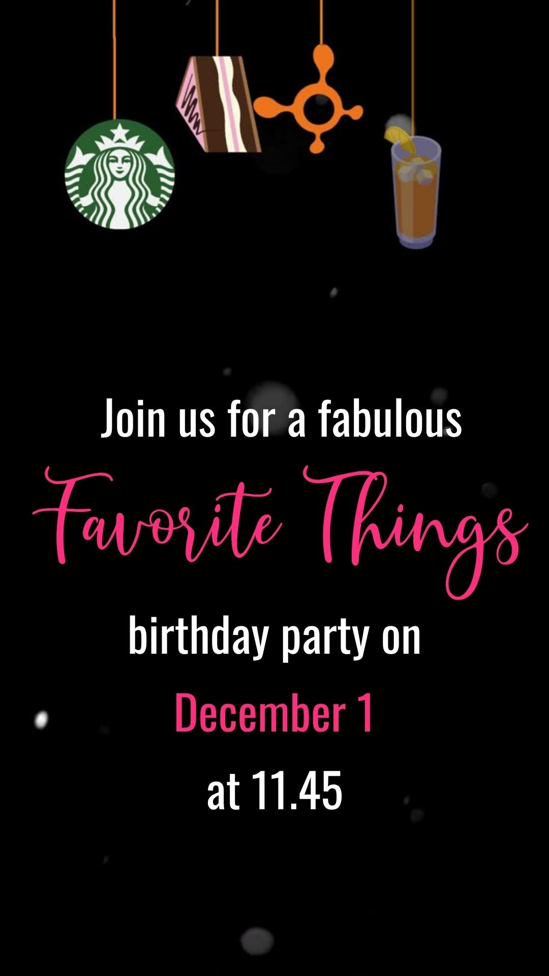 
Favourite things birthday video invitation with nostalgic and heartfelt theme design