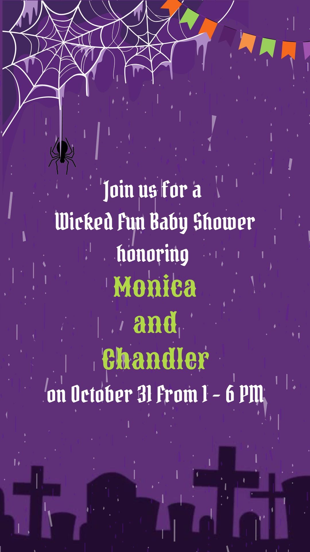 Halloween Baby Shower Video Invitation - Pregnant Witch Theme Baby Shower Invite