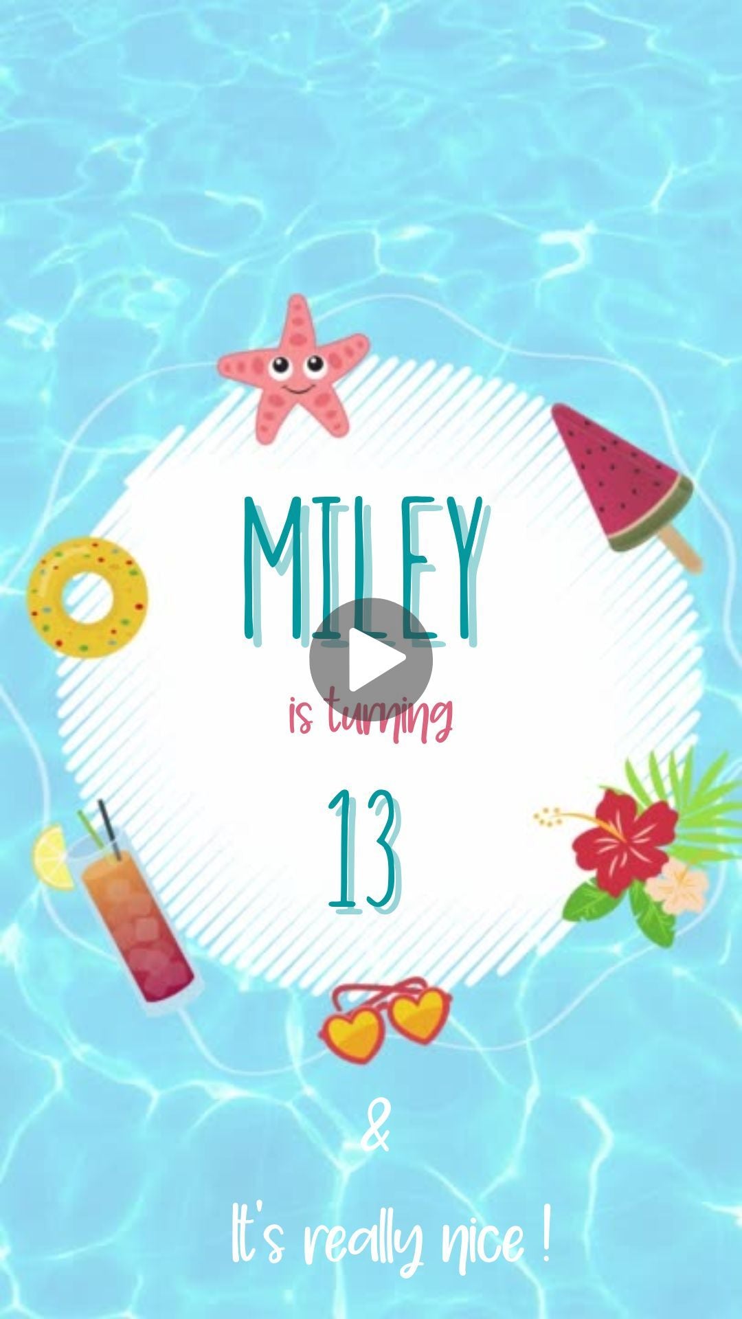 birthday pool party invitations​