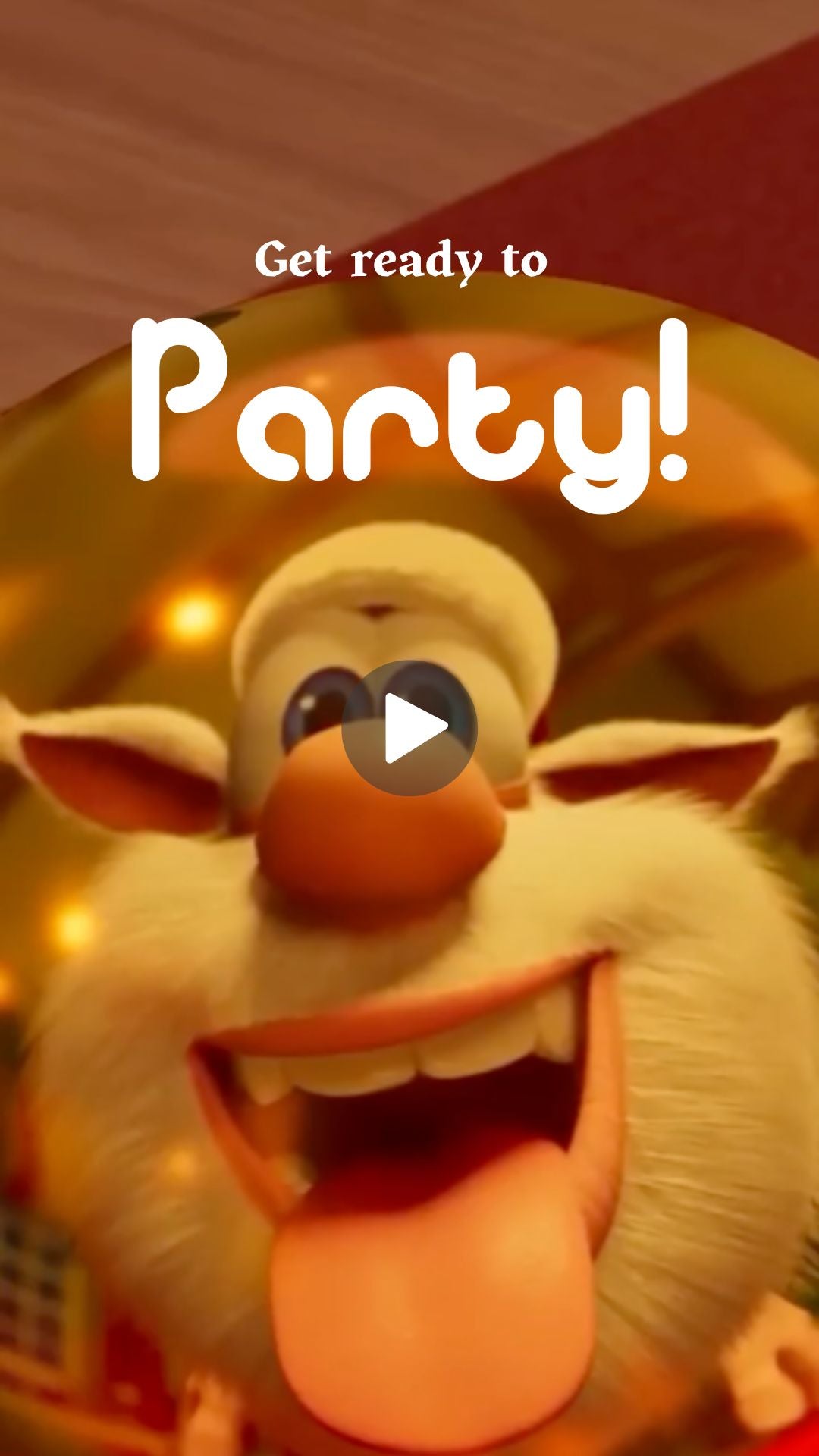 Little Booba birthday video invitation with playful cartoon character theme design