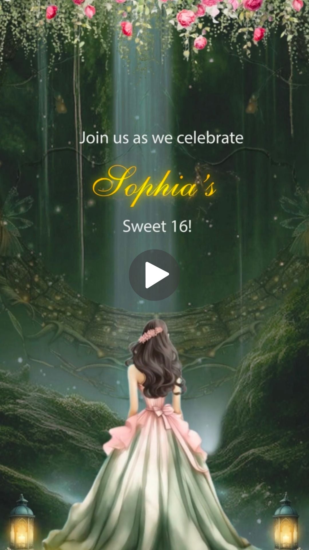 Enchanted Forest Sweet 16 Birthday Invitation -  Enchanted Forest Sweet 16 Video Invitation