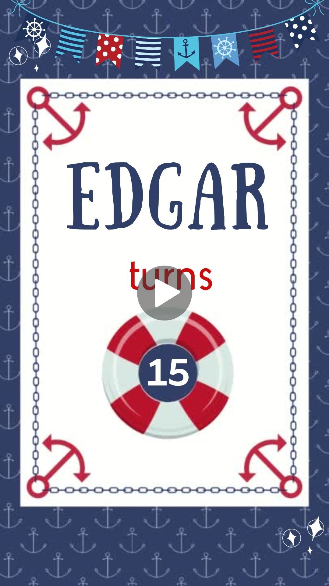 Sailor Birthday Video Invitation - Sailor Theme Party Invite