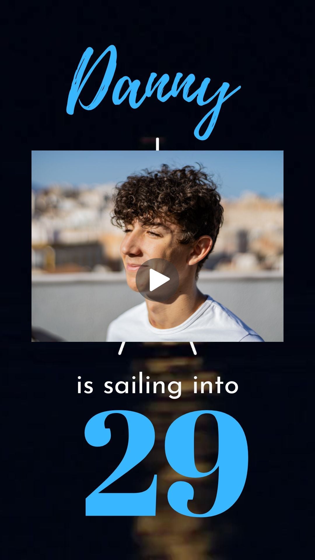 Yacht Birthday Video Invitation - Yacht Theme Birthday Party Invite