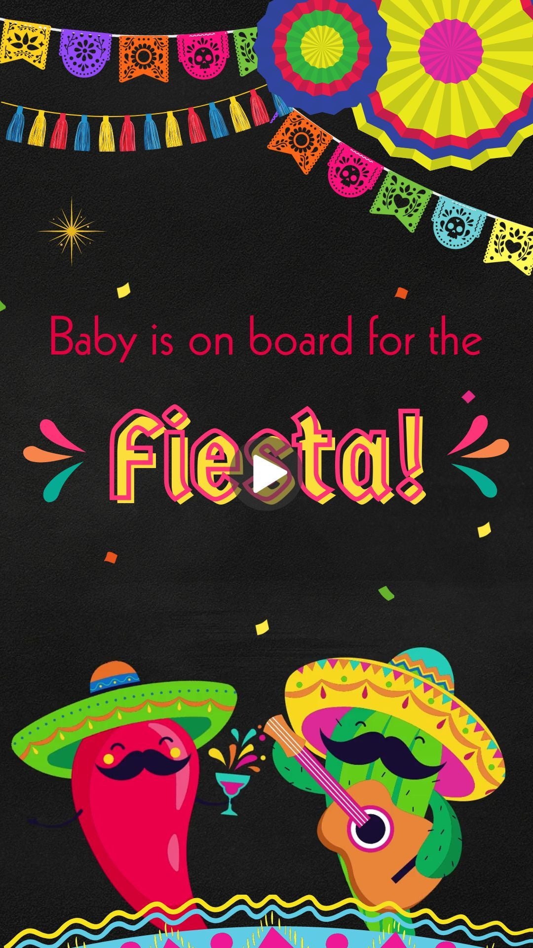 Fiesta Baby Shower Invitation - It's Taco Time Fiesta Baby Shower Party Invite