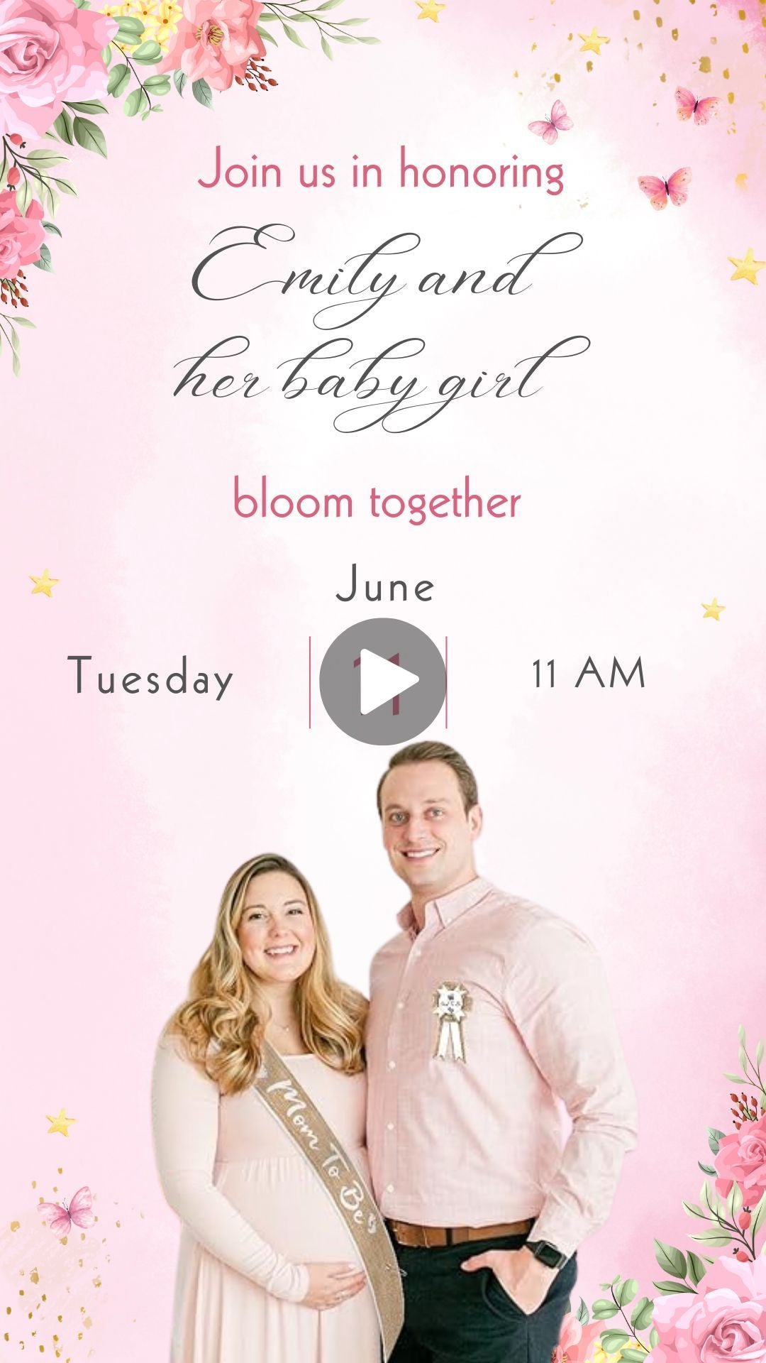 Butterfly Baby Shower Girl Invitation - Butterfly Baby Shower Invite