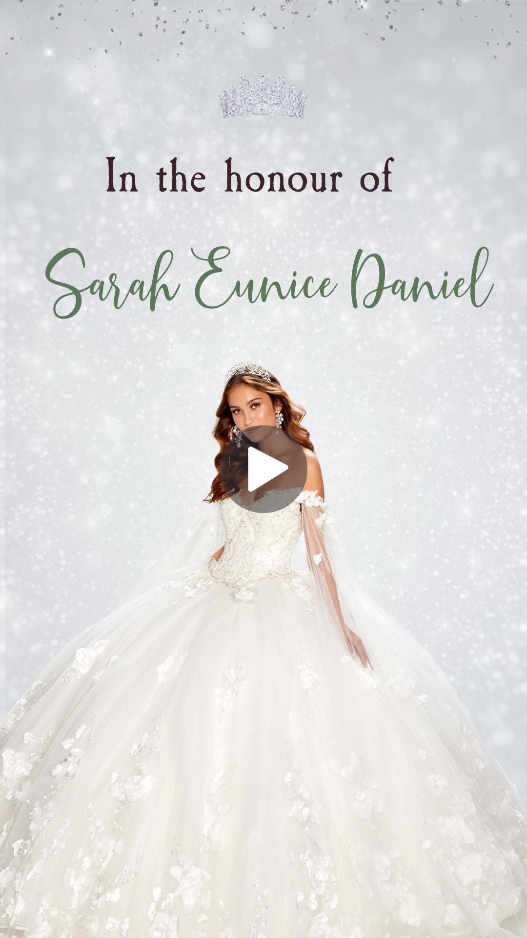 Quinceanera White & Silver Video Invitation - White & Silver Quinceanera Theme Invite